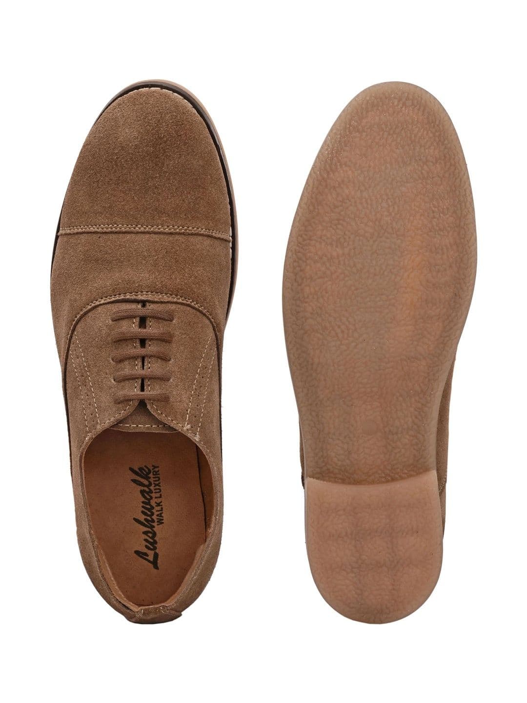 Lushwalk Men Suede Round Toe Lace-Ups Oxfords Formal Shoes thumbnail 5