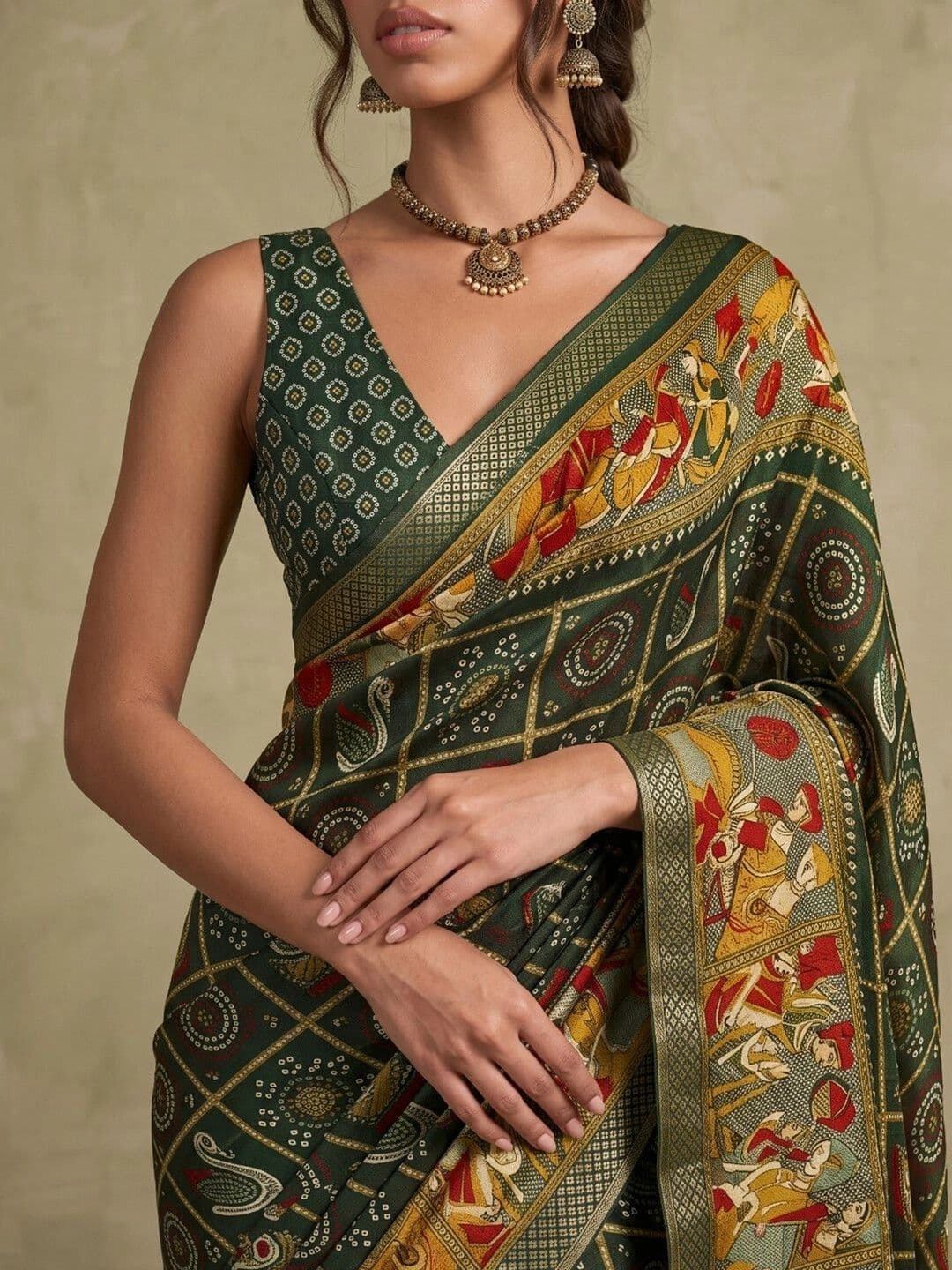 SAARA Ethnic Motifs Pure Georgette Saree thumbnail 7