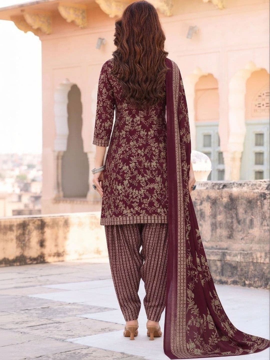 shree jeenmata collection Printed Pure Cotton Unstitched Dress Material thumbnail 5