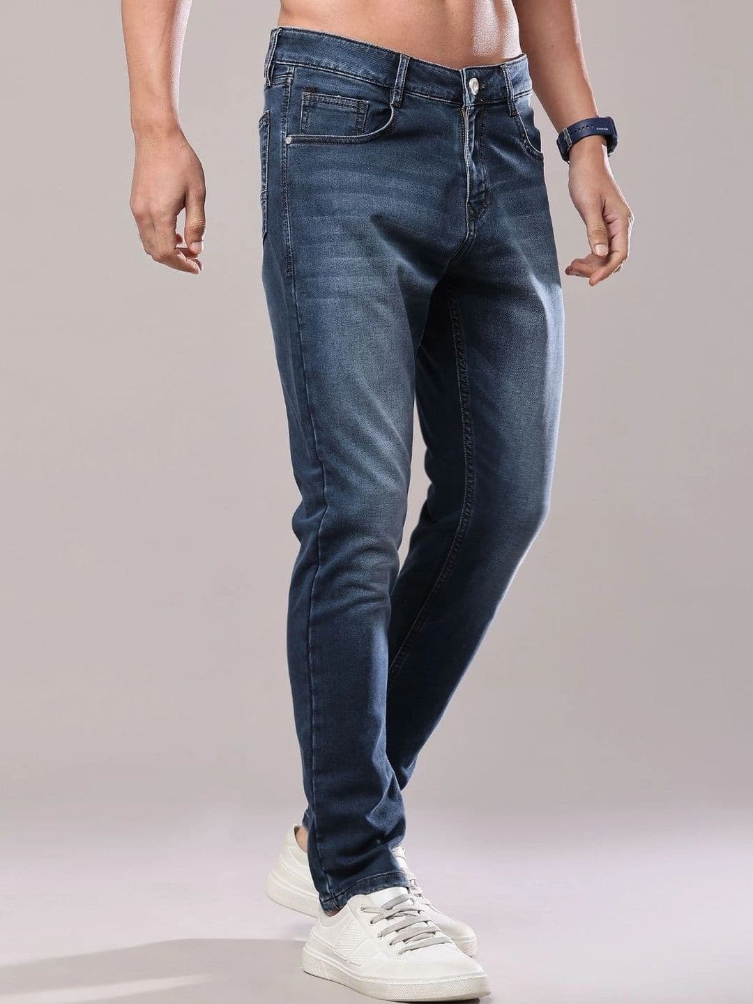 V-Mart Men Regular Fit Mid-Rise Low Distress Jeans thumbnail 2