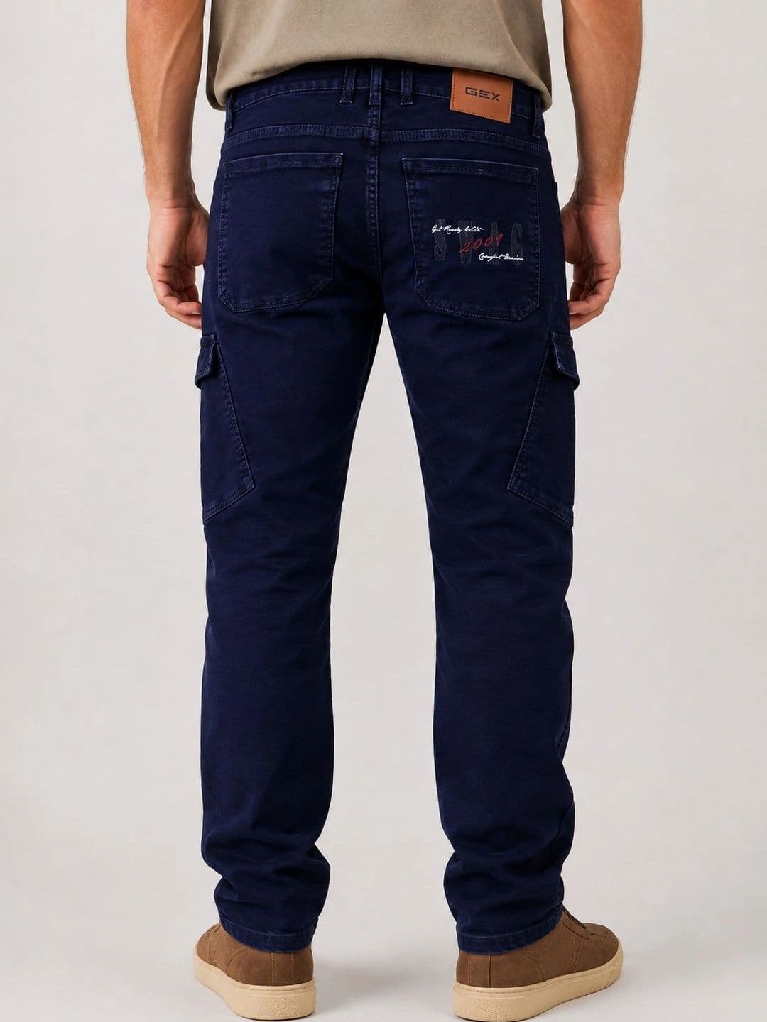 GEX Men Jean Regular Fit Mid-Rise Coated Stretchable Jeans thumbnail 3