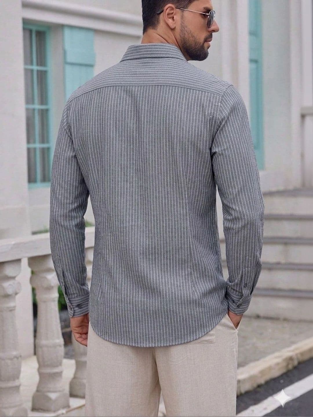QUINTON Men Classic Striped Casual Shirt thumbnail 3