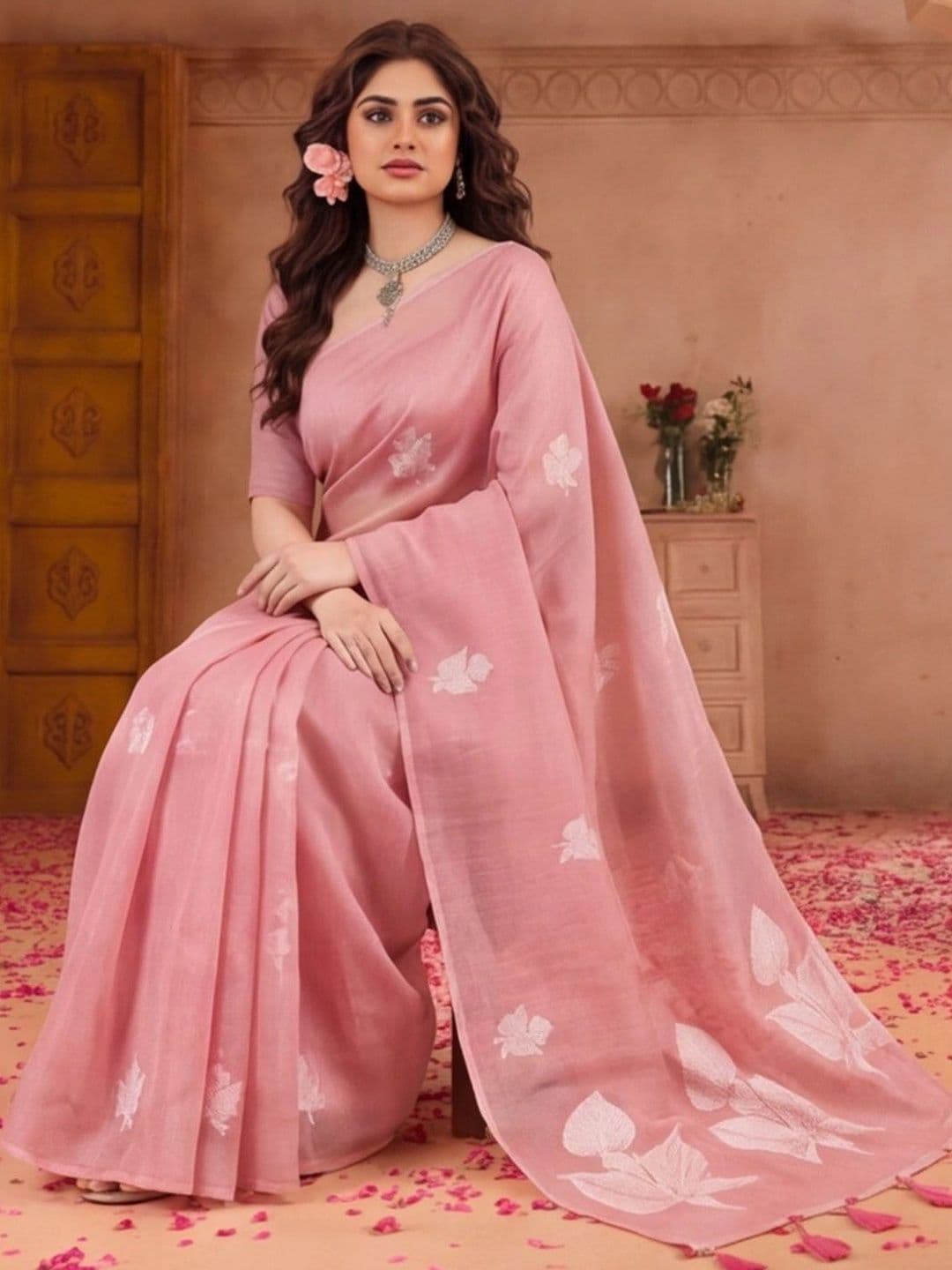 Jaipur Kurti Woven Design Zari Silk Cotton Fusion Banarasi Saree thumbnail 5