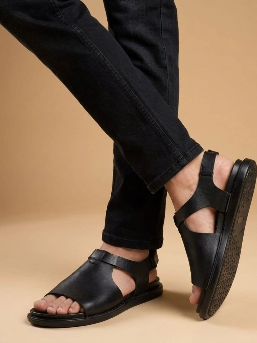 Mardi Gras Men Leather Comfort Sandals - view 1