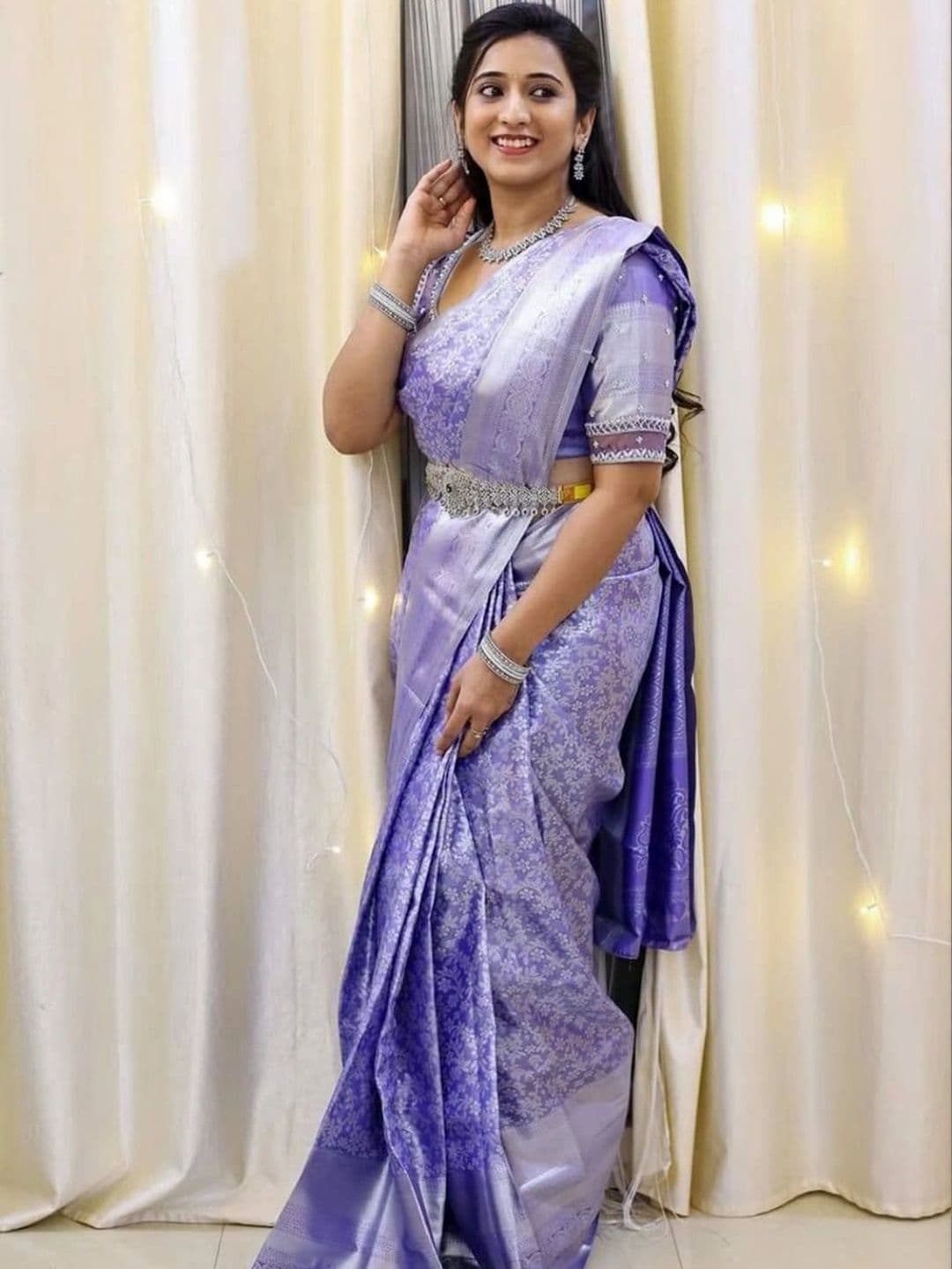 revika Floral Zari Art Silk Designer Kanjeevaram Saree - view 1