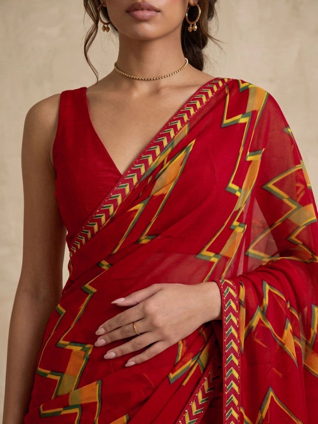 SAARA Ethnic Motifs Pure Georgette Saree thumbnail 2