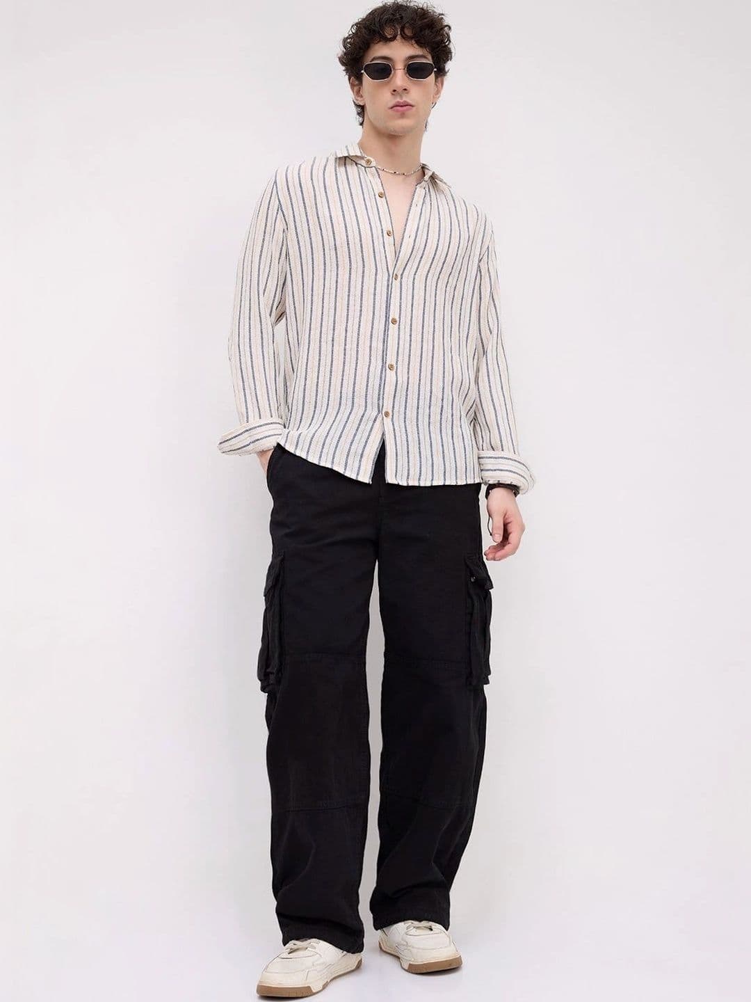 VASTRADO Men Classic Slim Fit Striped Casual Shirt thumbnail 5