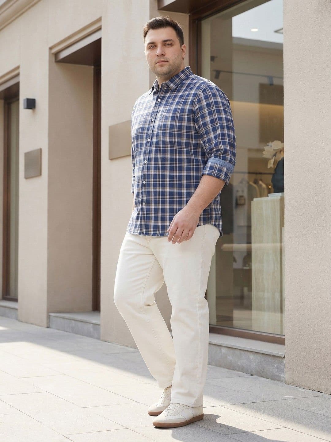 Sztori Plus Size Checked Casual Shirt thumbnail 2
