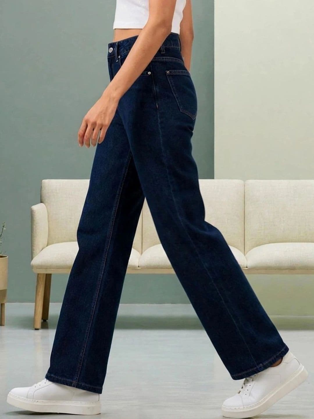 Mast & Harbour Women Classic Regular Fit Mid-Rise Stretchable Jeans thumbnail 2