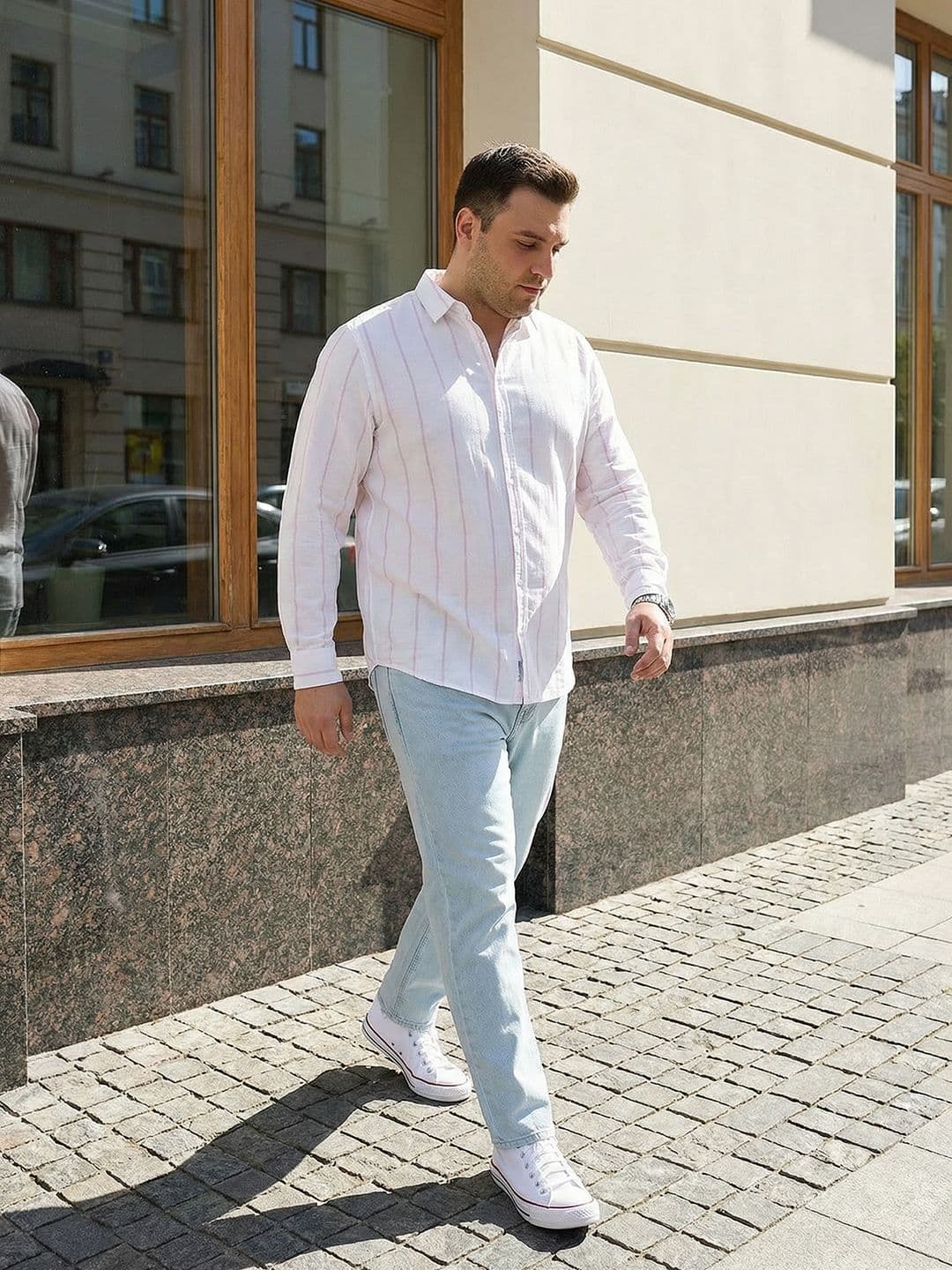 Sztori Striped Pure Cotton Casual Shirt thumbnail 3
