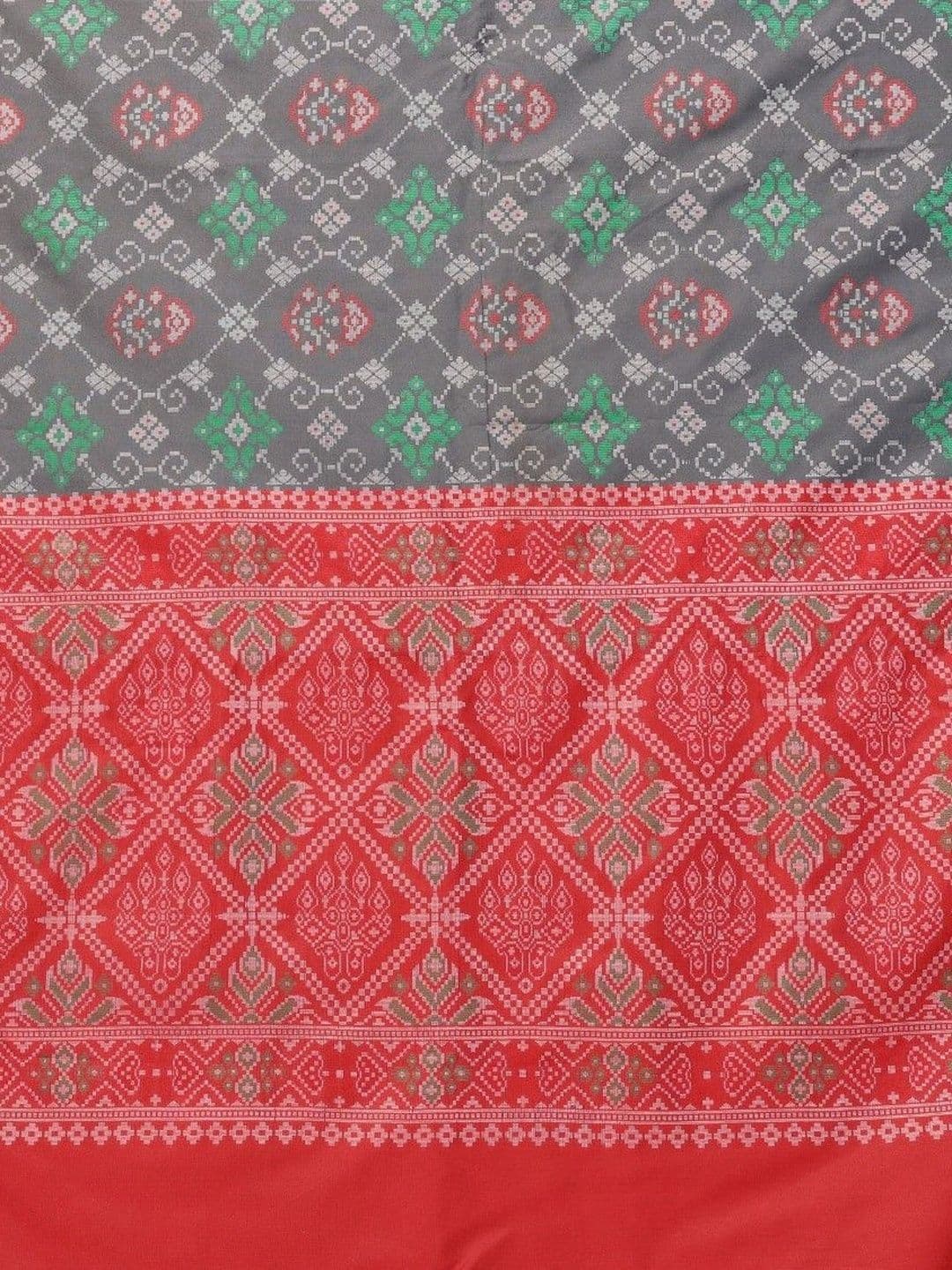 Sangria Women Ajrak Block Woven Design Saree thumbnail 2