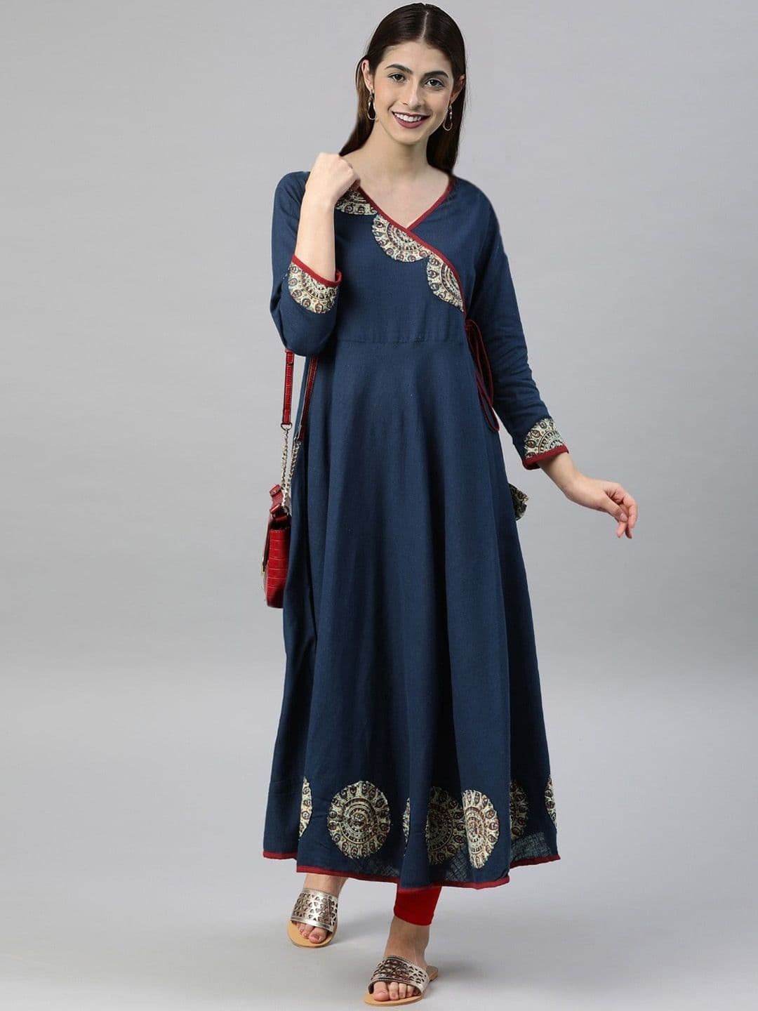 KALINI Ethnic Motifs Embroidered Angrakha Kurta thumbnail 5