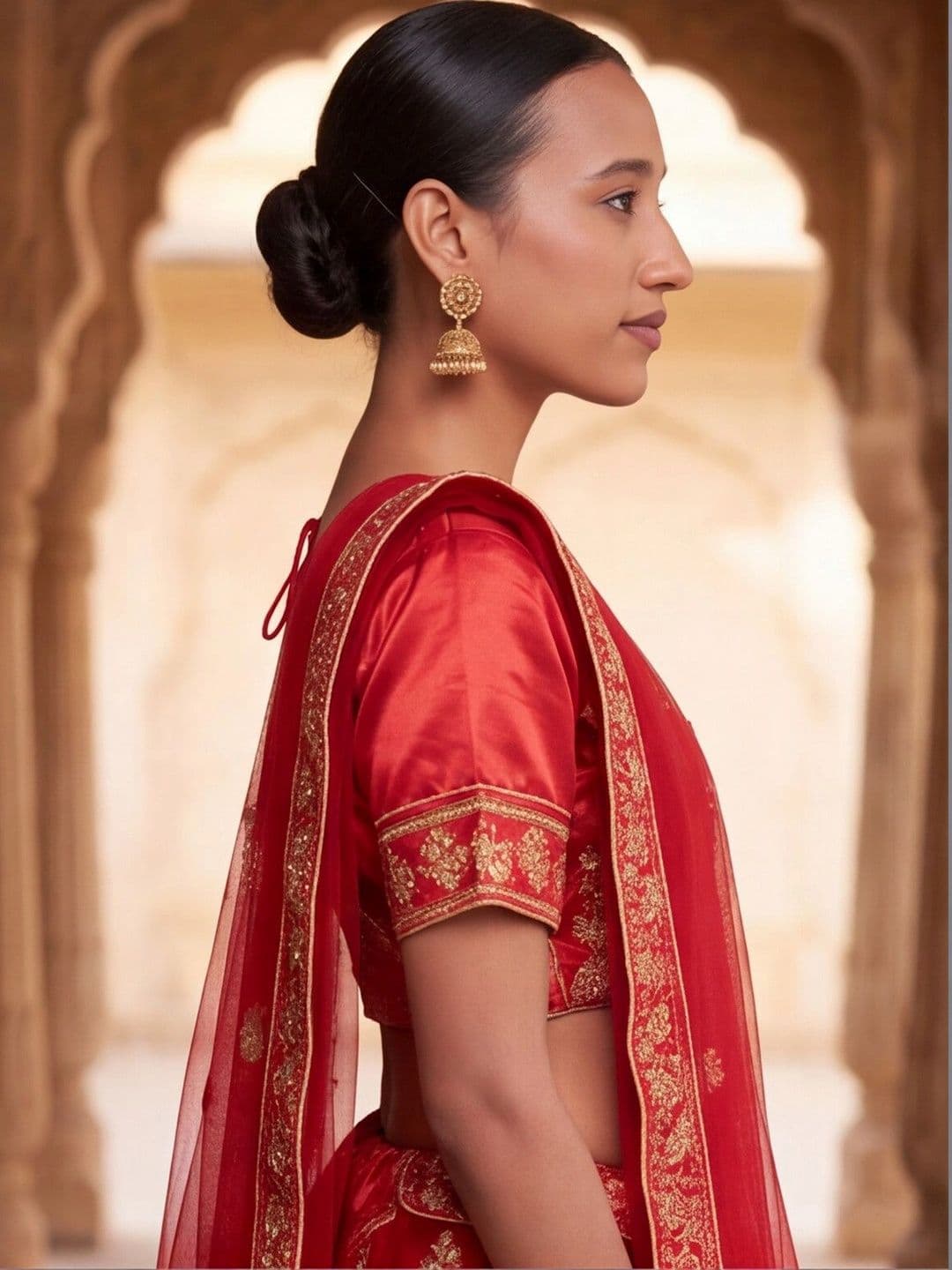 Anouk Rustic Embroidered Semi-Stitched Lehenga & Unstitched Blouse With Dupatta thumbnail 3