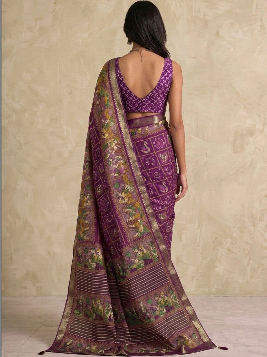 SAARA Ethnic Motifs Zari Pure Georgette Saree thumbnail 6