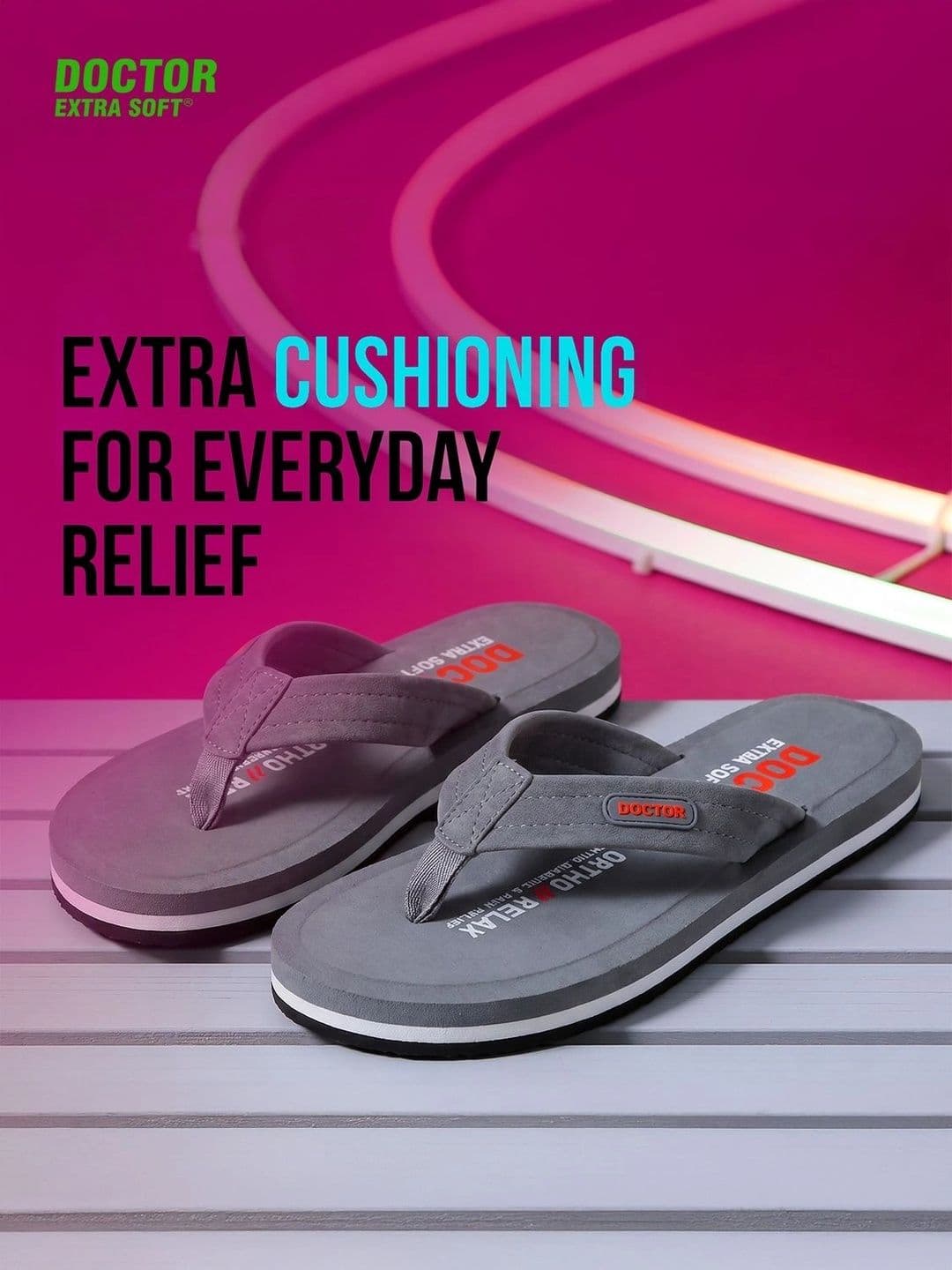 DOCTOR EXTRA SOFT Men Printed Thermo-Resistant Anti-Bacterial Ortho Relax Thong Flip-Flops thumbnail 6
