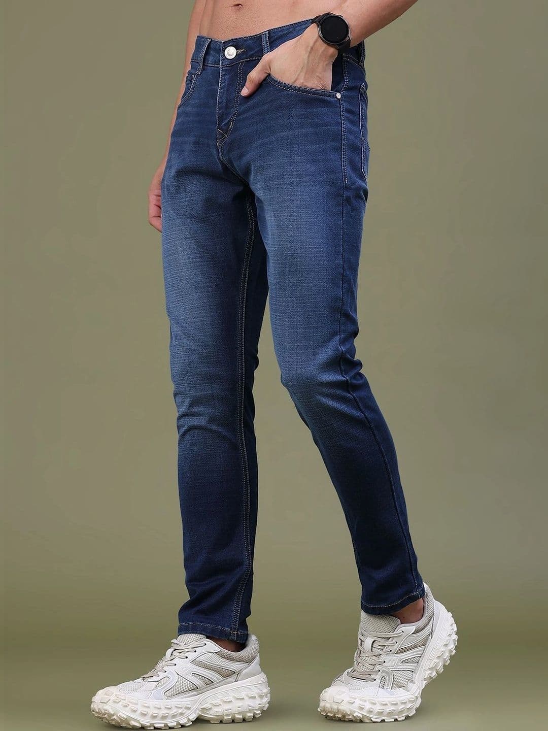 V-Mart Men Regular Fit Mid-Rise Low Distress Jeans thumbnail 5