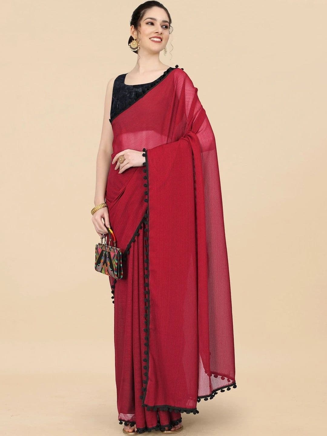 Sangria Poly Georgette Designer Kota Saree thumbnail 3