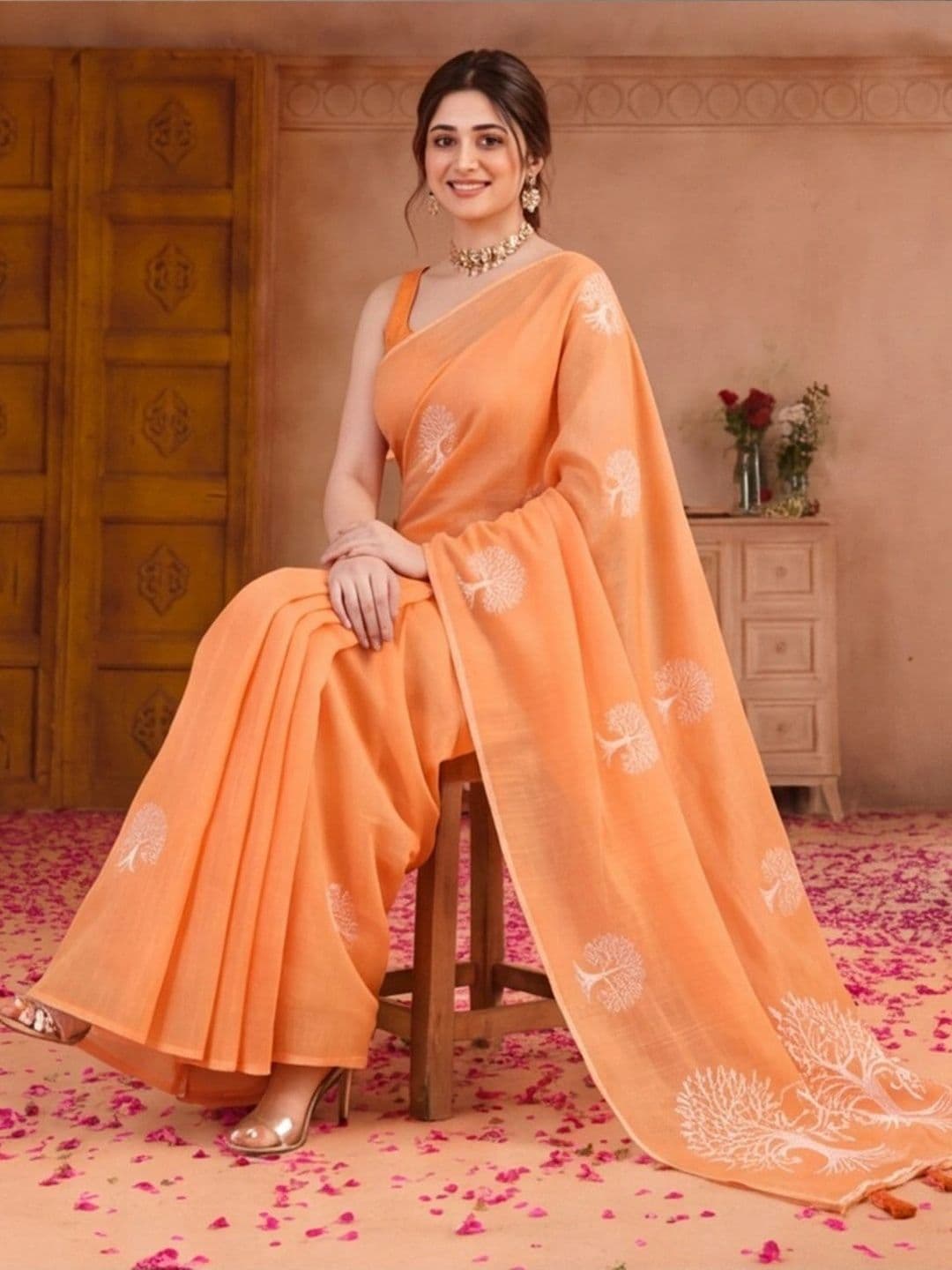 Jaipur Kurti Woven Women Design Zari Silk Cotton Fusion Banarasi Saree thumbnail 3