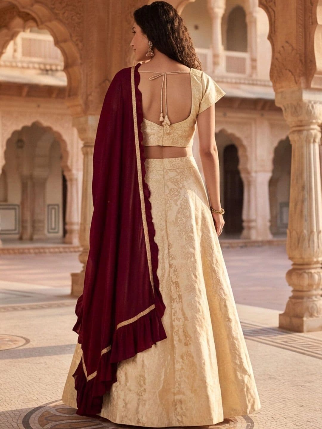 Anouk Rustic Semi-Stitched Lehenga & Unstitched Blouse With Dupatta thumbnail 7