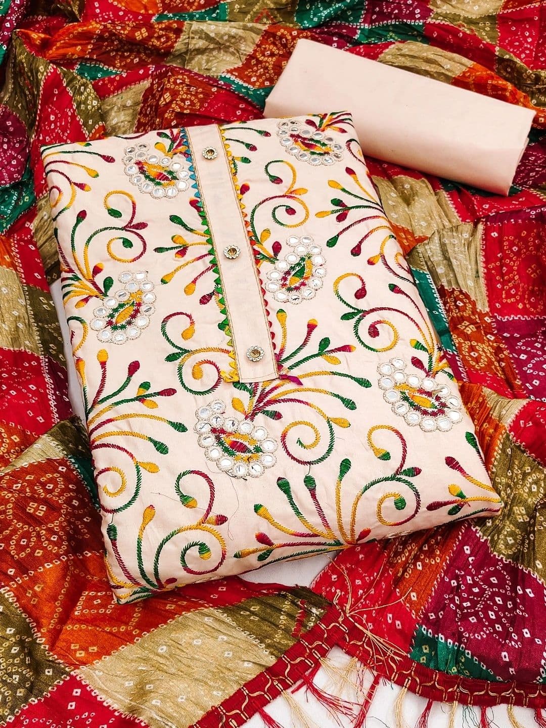 Dhaaga Ghar Embroidered Unstitched Dress Material - view 1