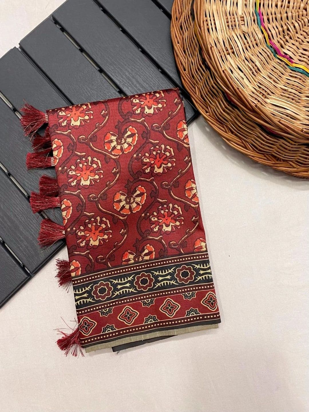 all about you Floral Silk Blend Saree thumbnail 6