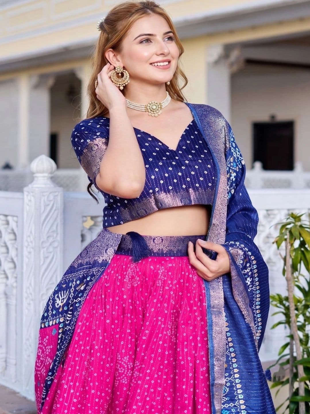 Anouk Semi-Stitched Lehenga & Unstitched Blouse With Dupatta thumbnail 2