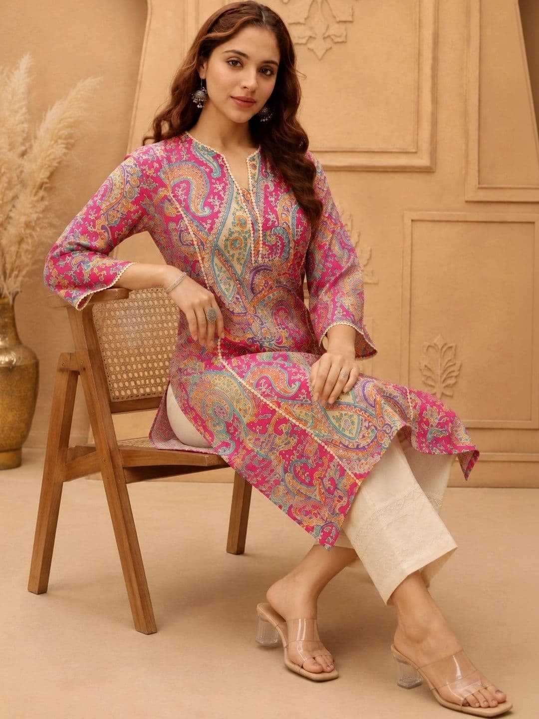 MEWEAR Women Paisley Printed Flared Sleeves Kurta thumbnail 5