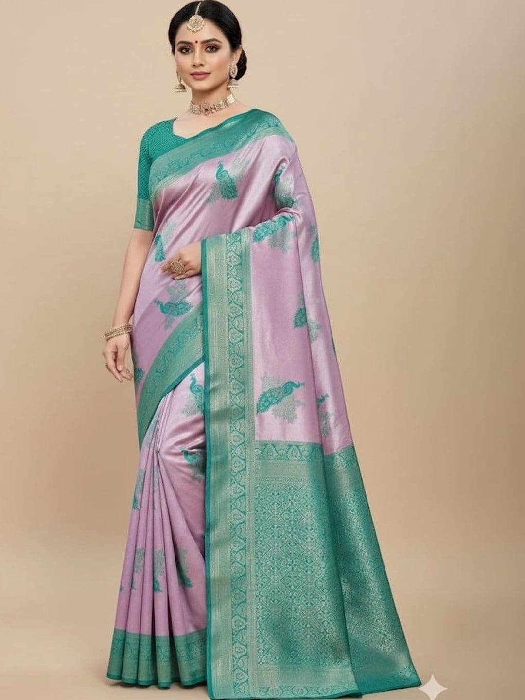 kantuba Women  Zari Silk Blend Banarasi Saree thumbnail 2
