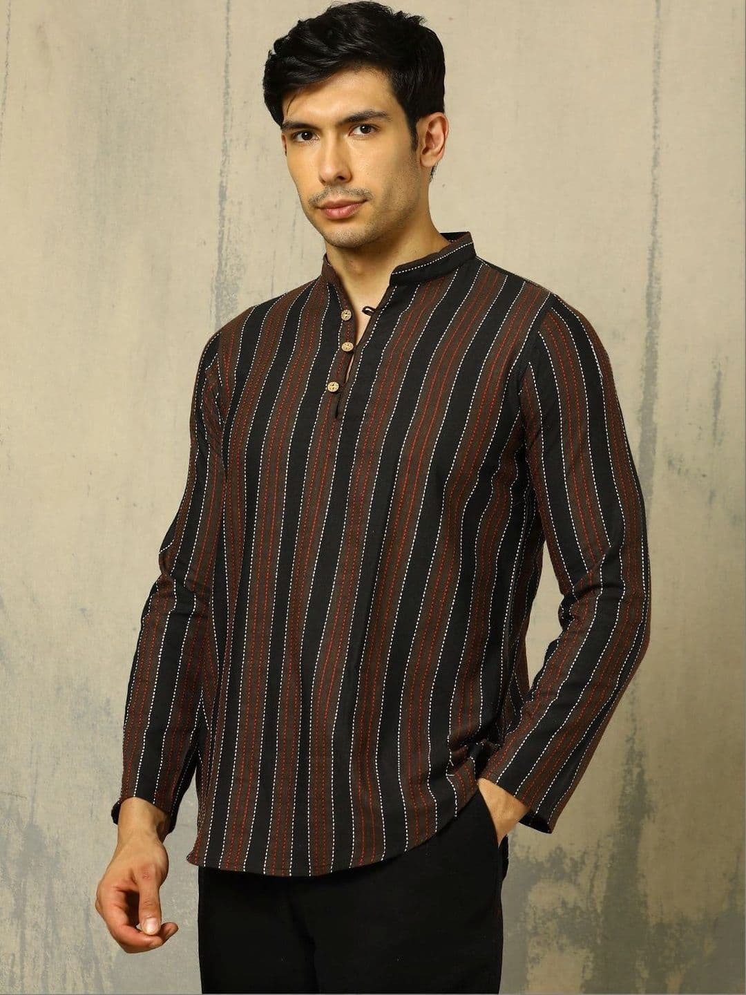 Anouk Men Striped Kurta thumbnail 5