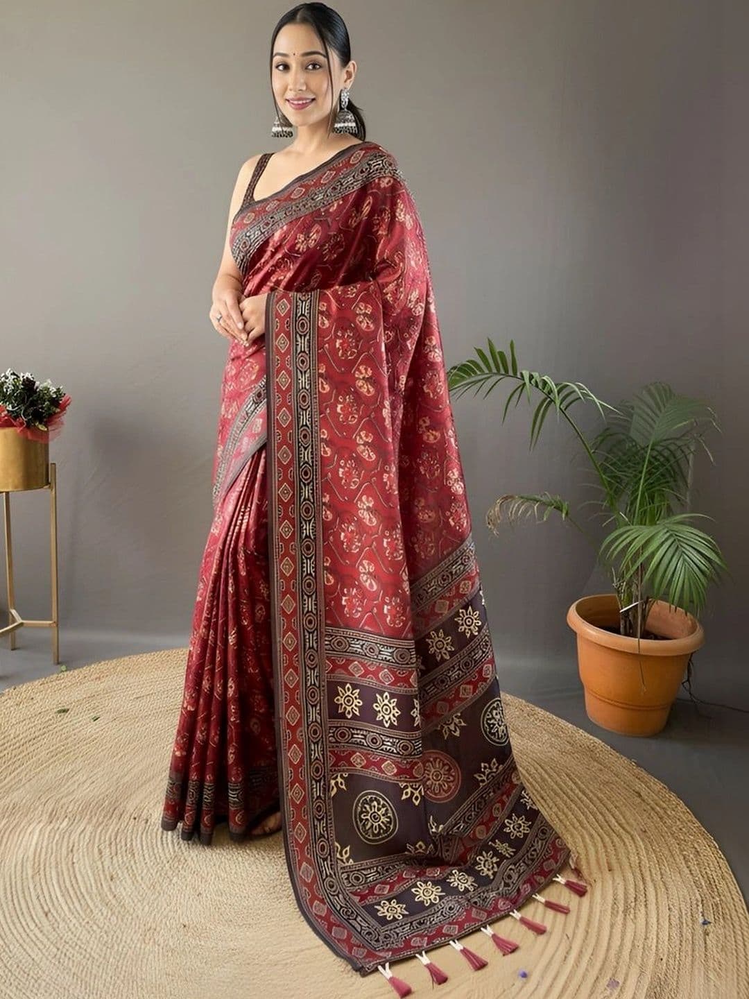 all about you Floral Silk Blend Saree - view 1