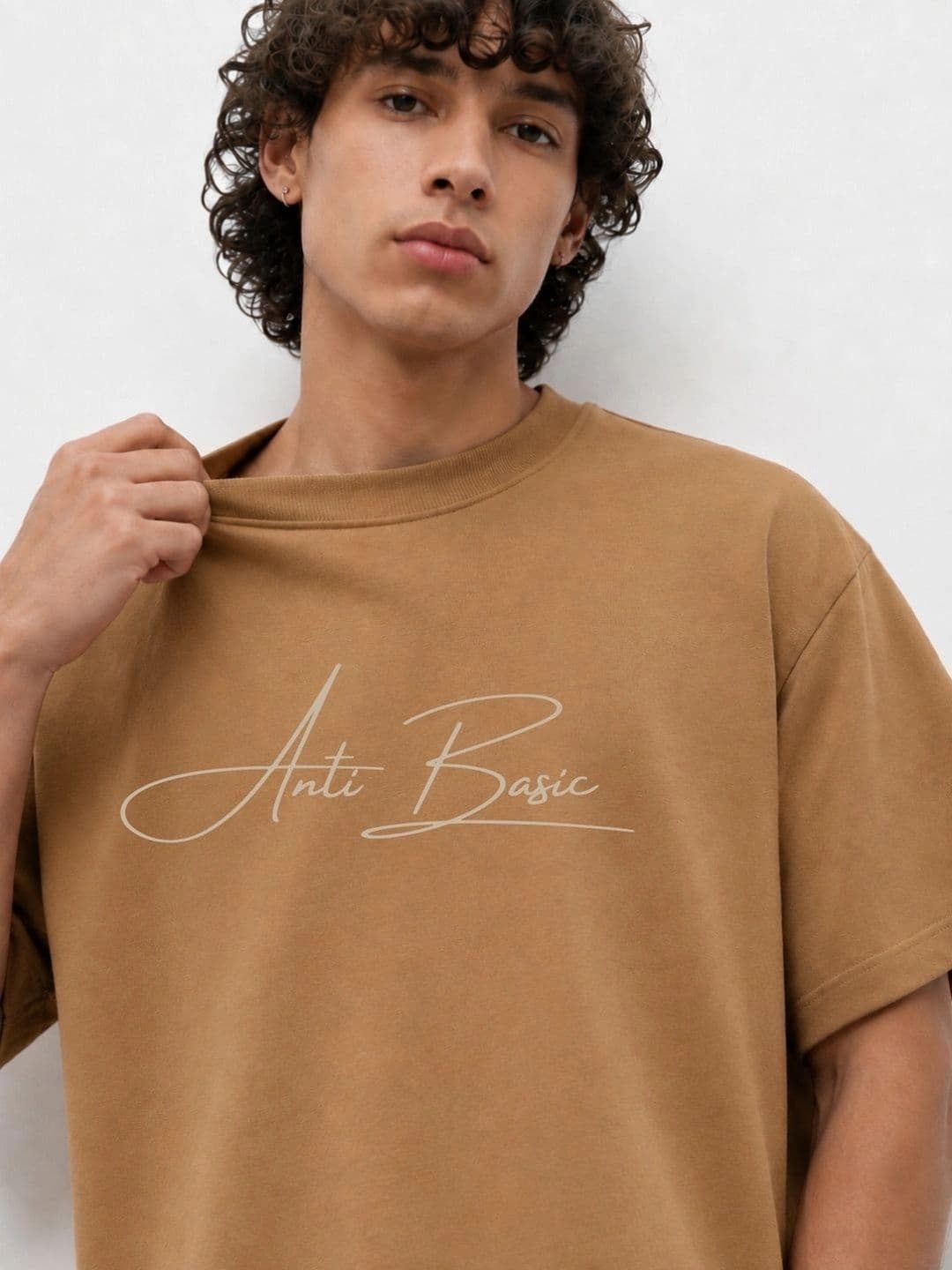 THE NOX Men Typography Printed Drop-Shoulder Sleeves Bio Finish Boxy T-shirt thumbnail 3