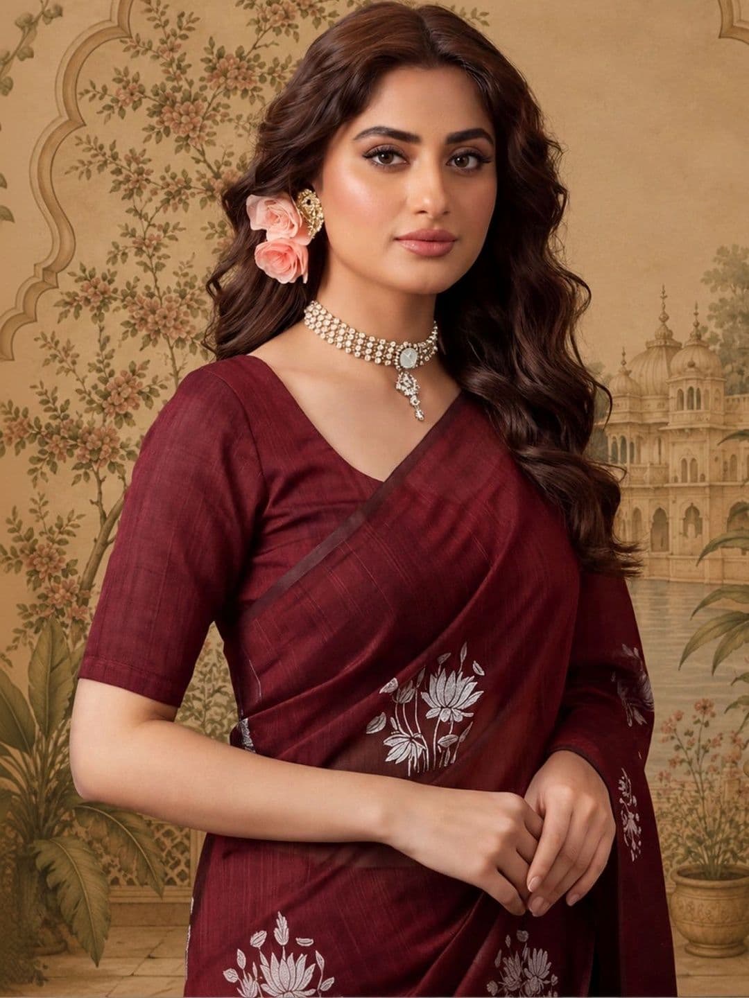 Jaipur Kurti Women Woven Design Zari Silk Cotton Fusion Banarasi Saree thumbnail 6