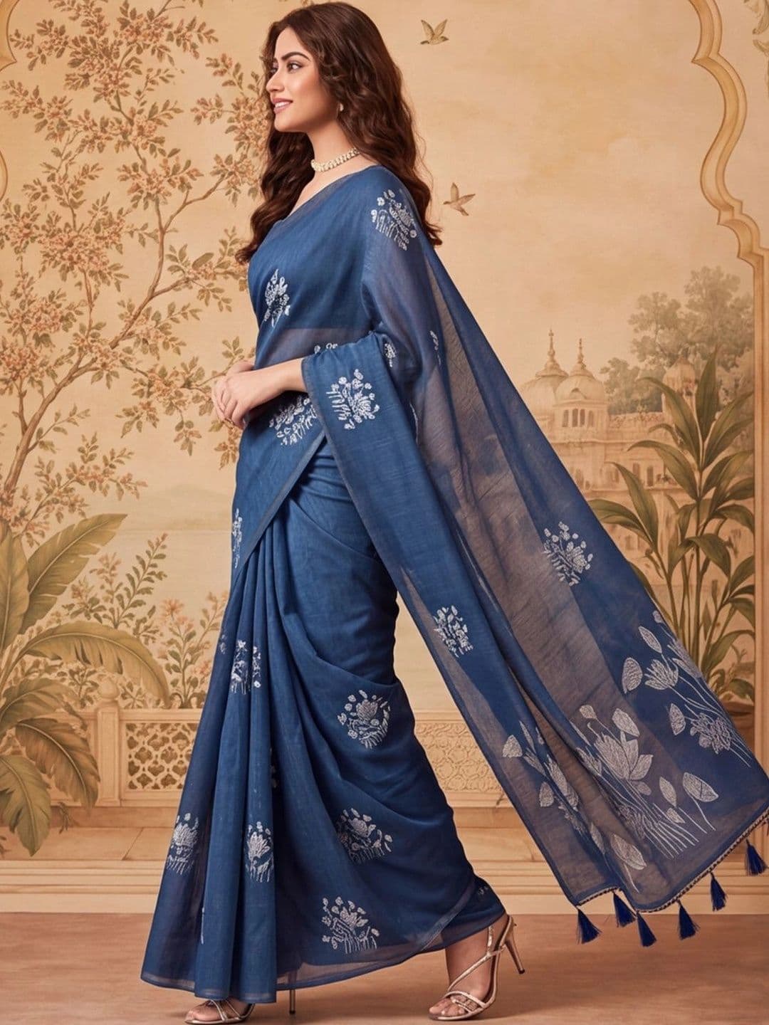 Jaipur Kurti  Women Woven Design Silk Cotton Fusion Banarasi Saree thumbnail 3