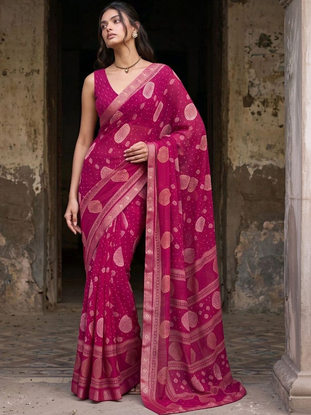 SAARA Ethnic Motifs Pure Chiffon Saree - view 1