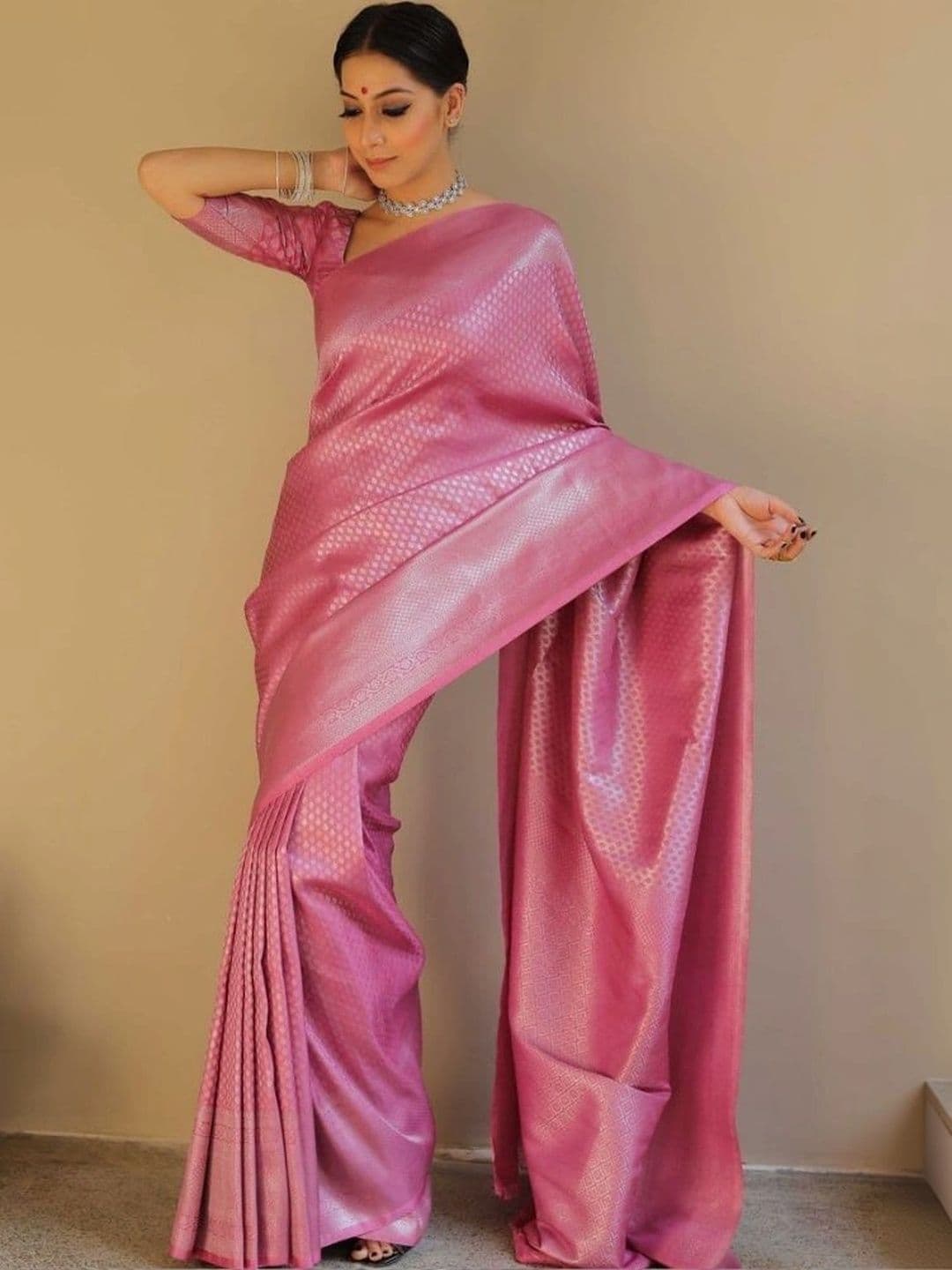 revika Woven Design Zari Art Silk Designer Kanjeevaram Saree thumbnail 3