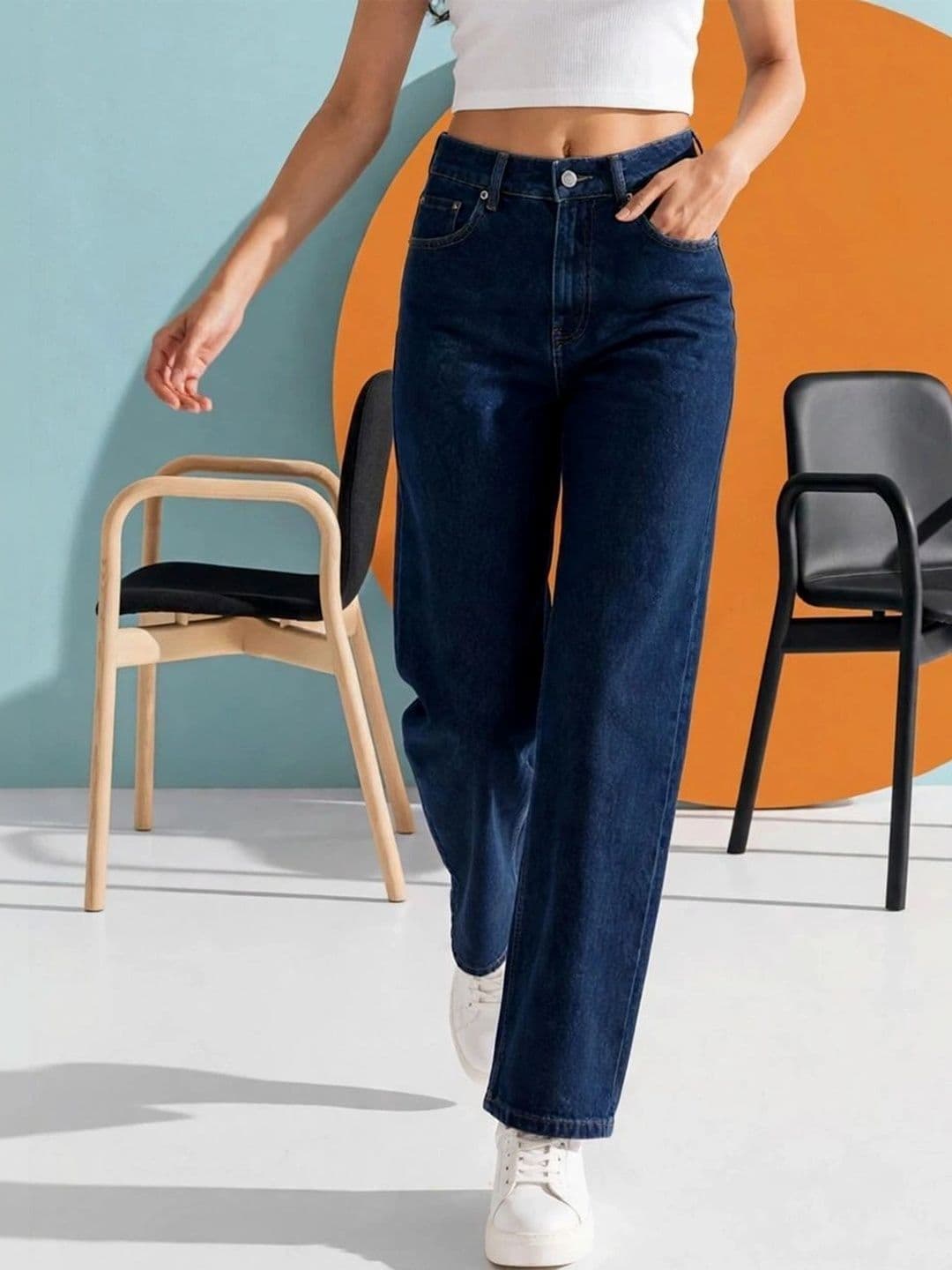 Mast & Harbour Women Classic Regular Fit Mid-Rise Stretchable Jeans - view 1