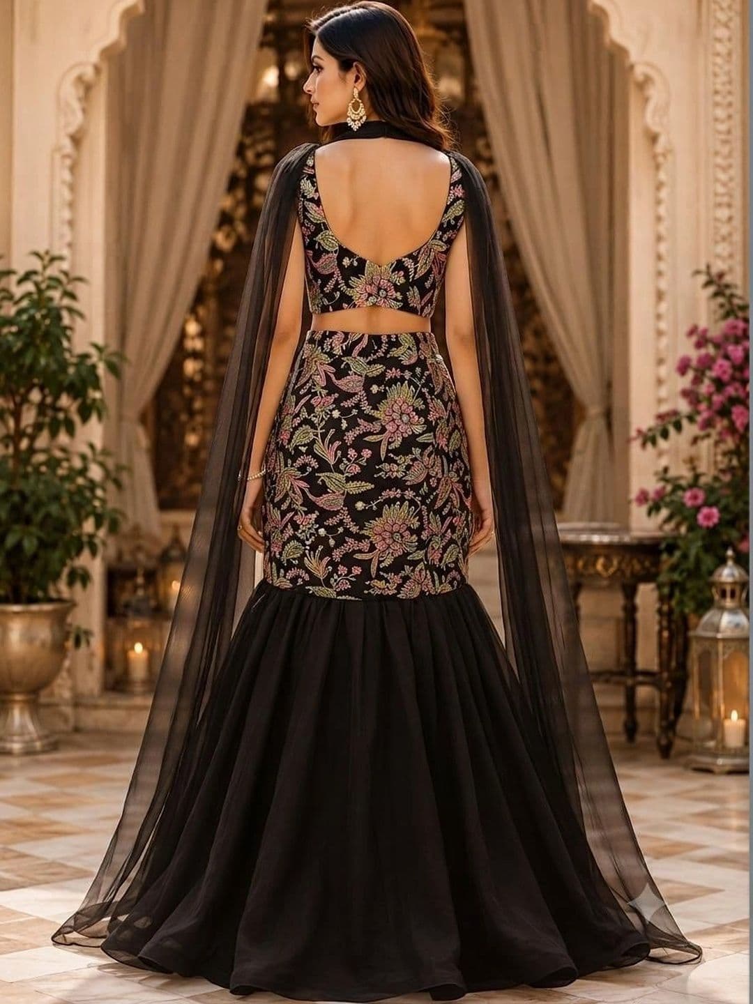 Indi Kal Embroidered Thread Work Ready to Wear Lehenga & Blouse With Dupatta thumbnail 2