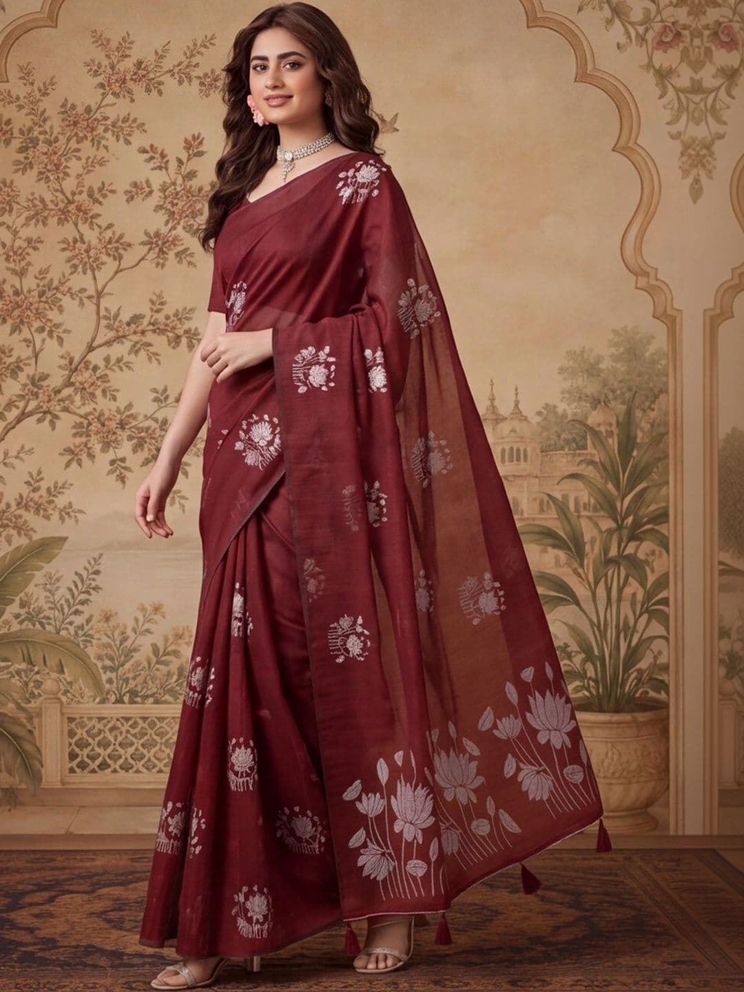 Jaipur Kurti Women Woven Design Zari Silk Cotton Fusion Banarasi Saree thumbnail 5