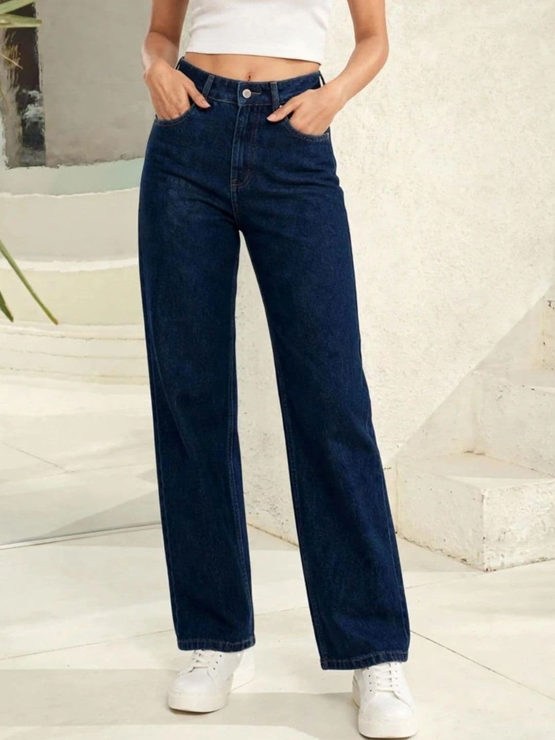 Mast & Harbour Women Classic Regular Fit Mid-Rise Stretchable Jeans - view 1