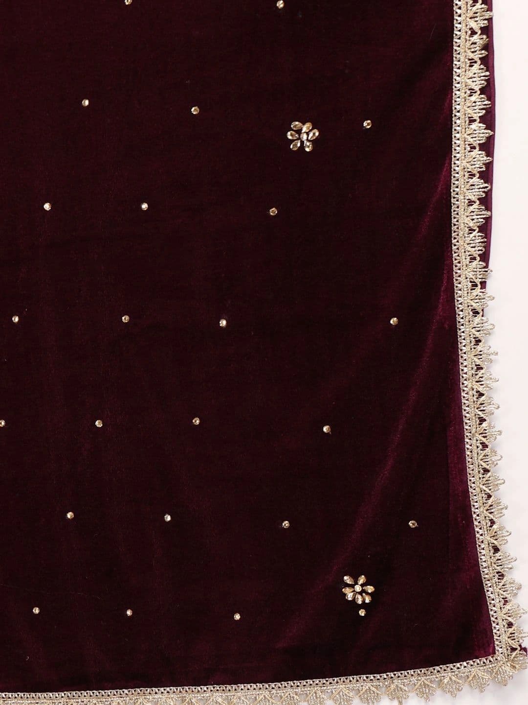 Clora Creation Velvet Dupatta with Zari thumbnail 3