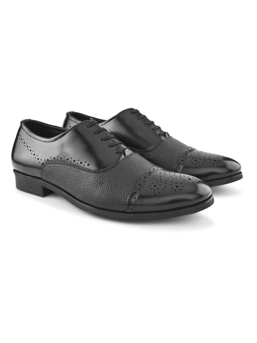 INVICTUS Men Textured Round Toe Lace-Ups Formal Oxfords Shoes thumbnail 2
