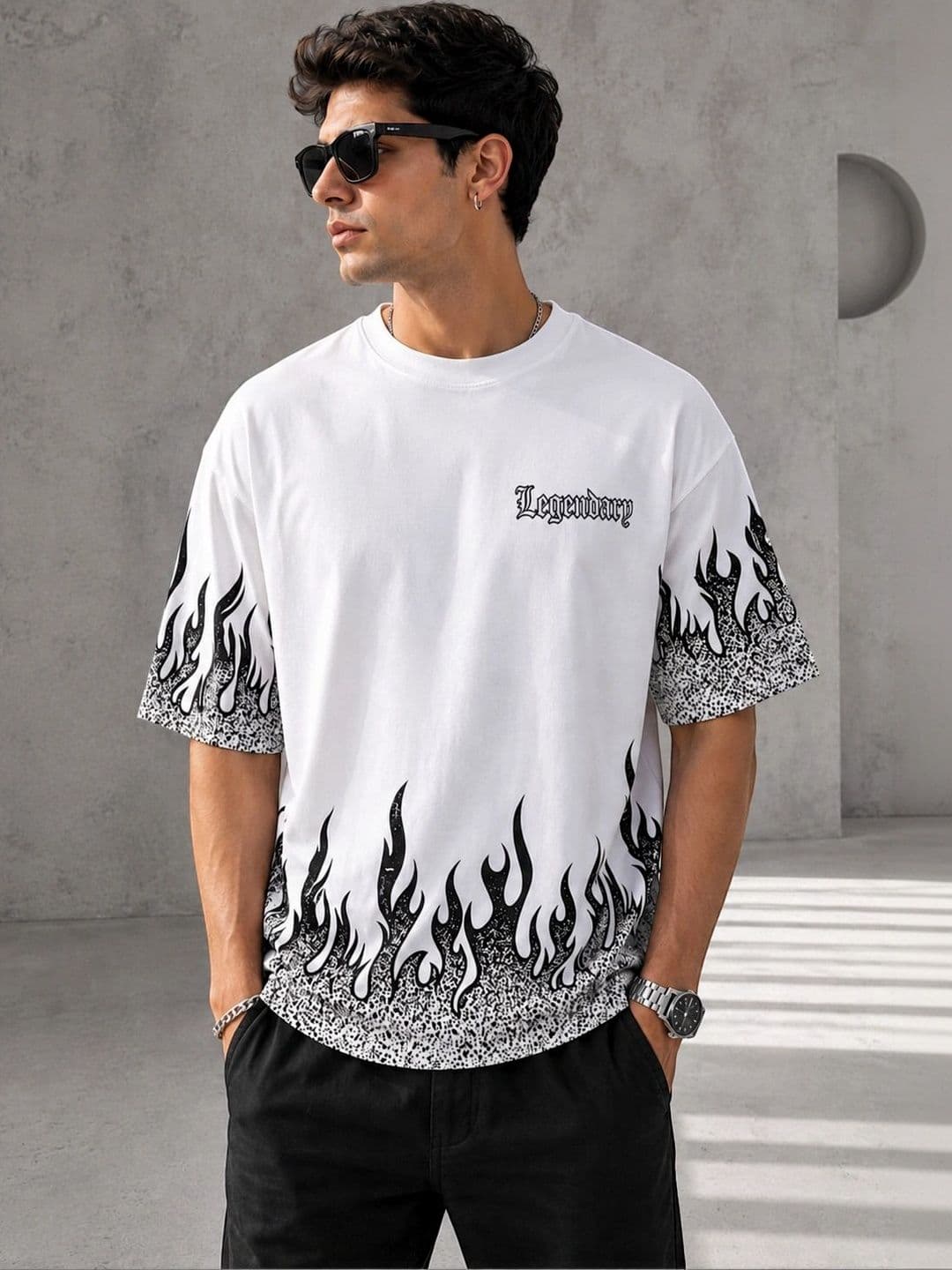 BOOM BAAM Men Printed Drop-Shoulder Sleeves T-shirt - view 1