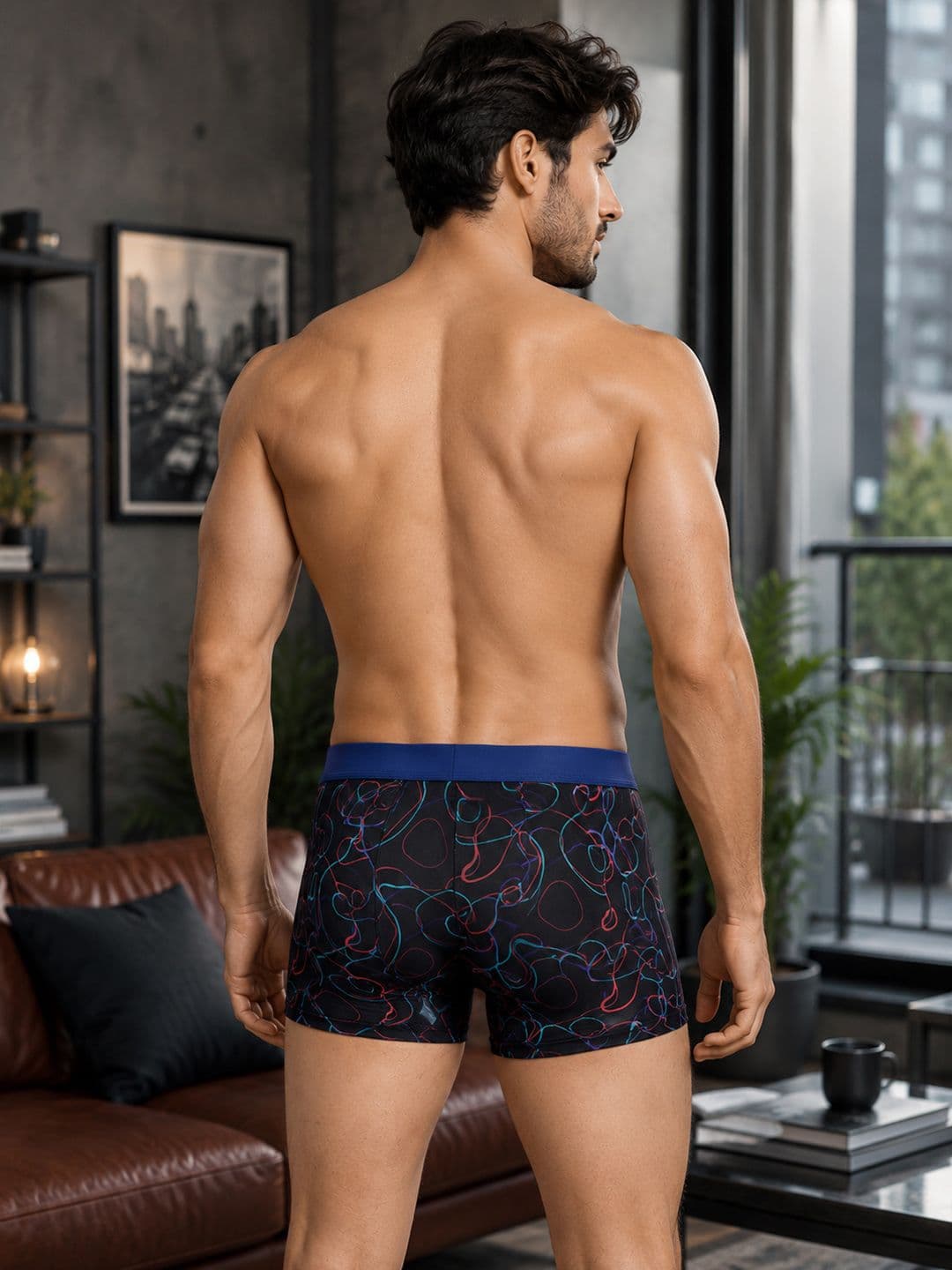 HRX by Hrithik Roshan Pack of 4 Cotton Blend Assorted Printed Trunks thumbnail 7