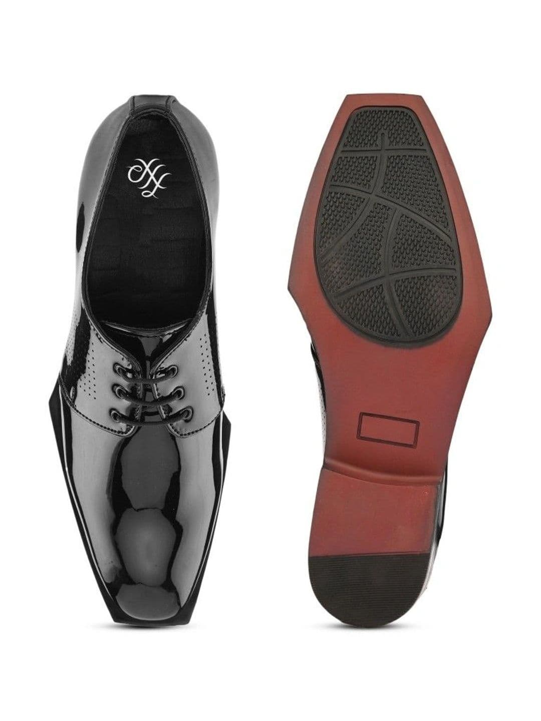 House of Pataudi Men Textured Square Toe Lace-Ups Derbys Formal Shoes thumbnail 3