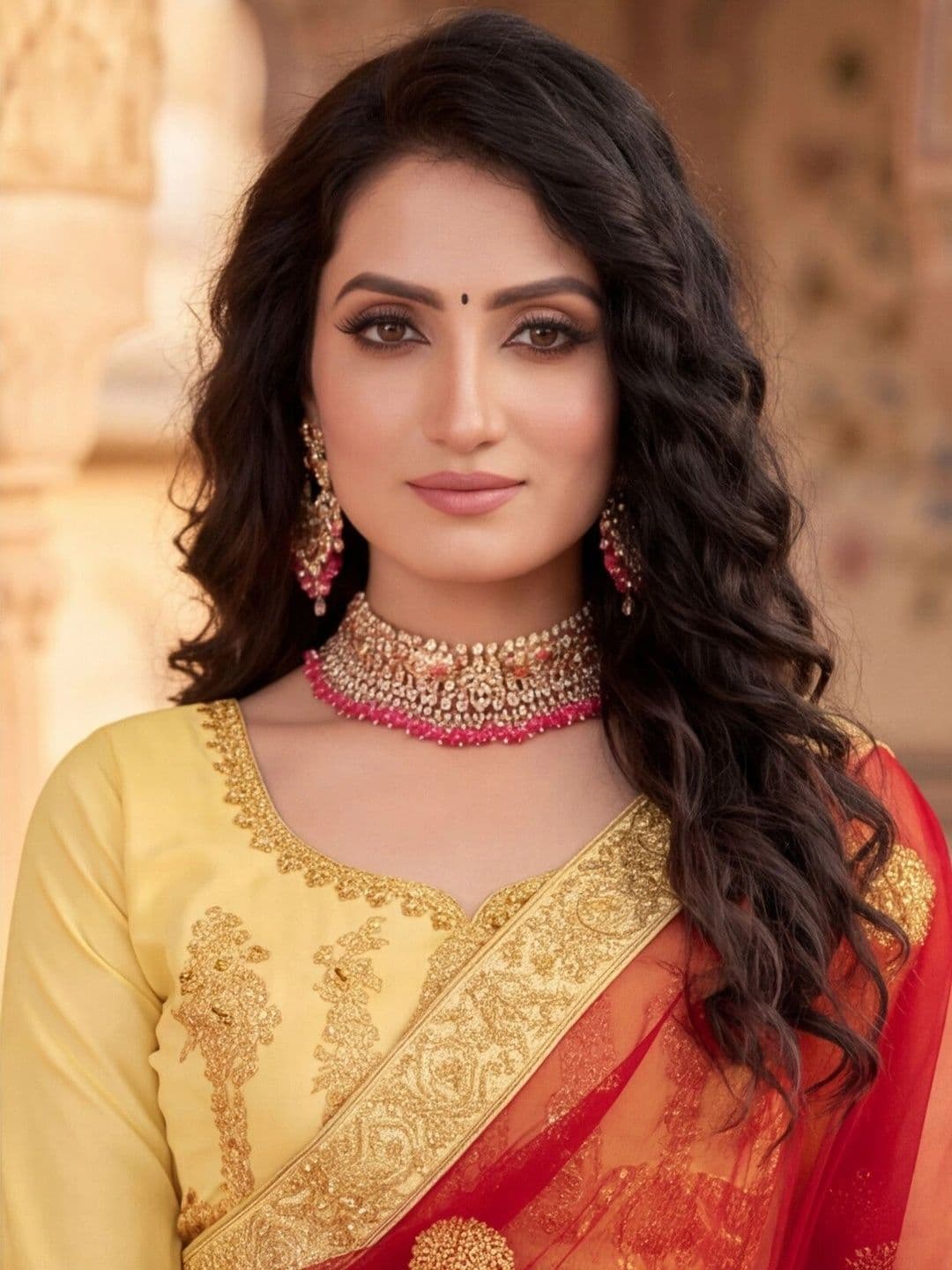 Anouk Rustic Embroidered Semi-Stitched Lehenga & Unstitched Blouse With Dupatta thumbnail 3
