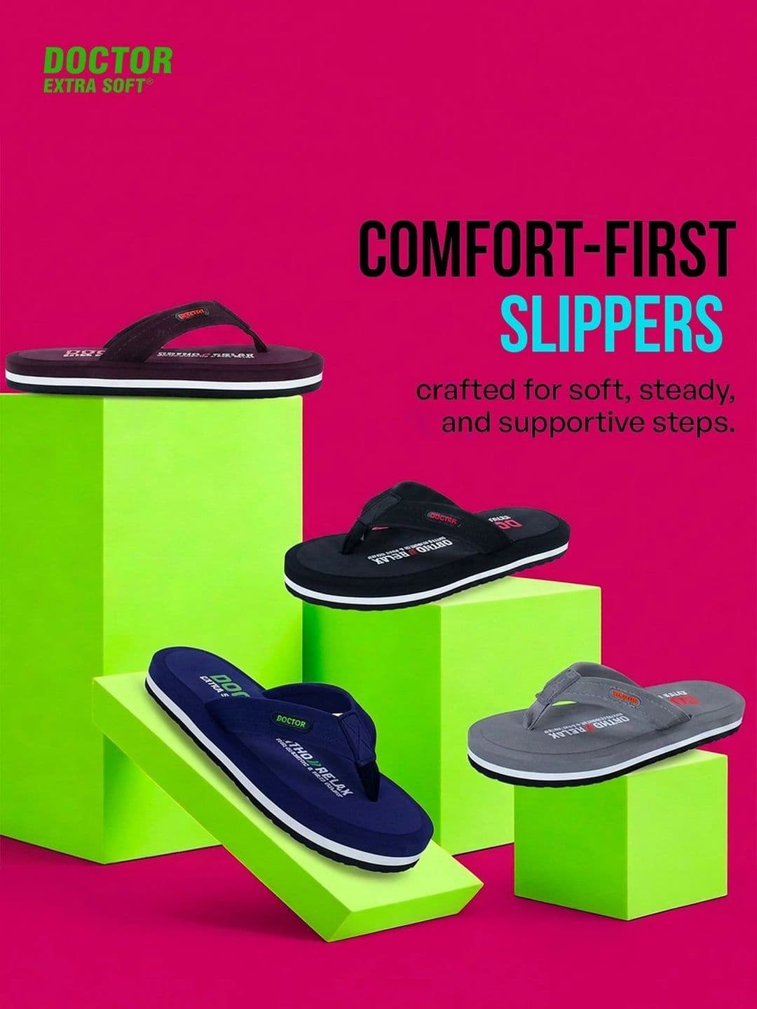 DOCTOR EXTRA SOFT Men Printed Thermo-Resistant Anti-Bacterial Ortho Relax Thong Flip-Flops thumbnail 7