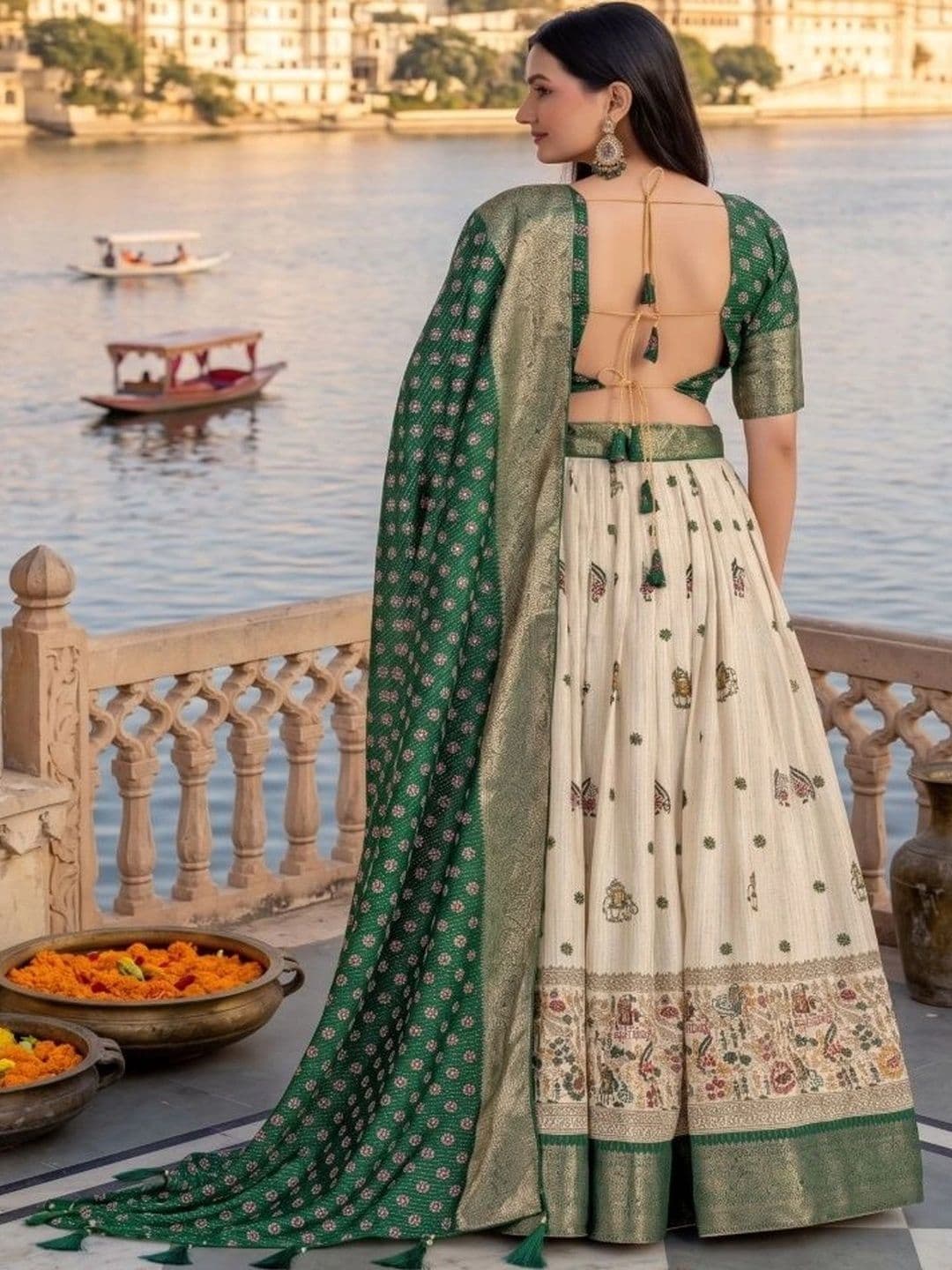 Anouk Semi-Stitched Lehenga & Unstitched Blouse With Dupatta thumbnail 3