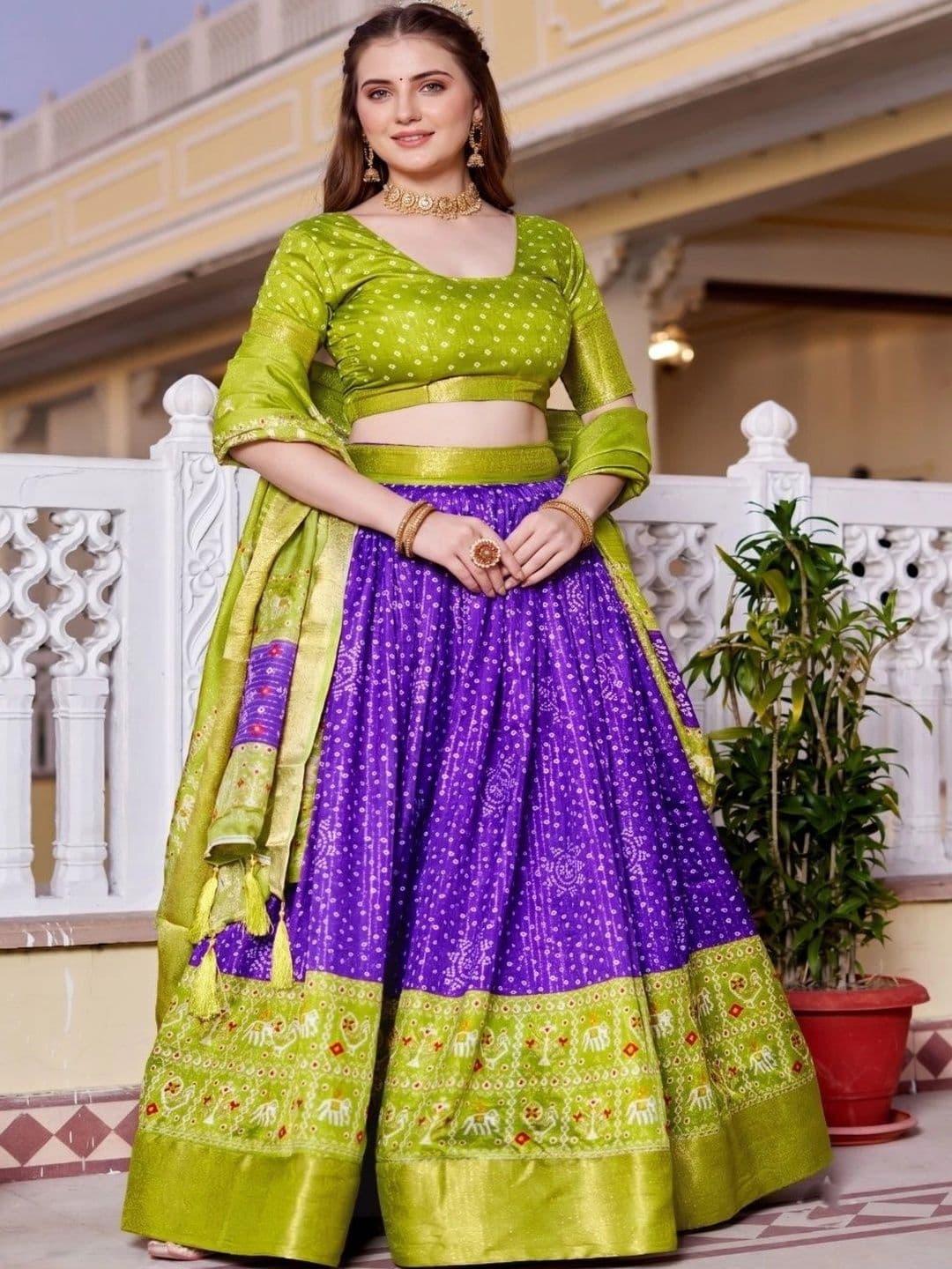 Anouk Printed Semi-Stitched Lehenga & Unstitched Blouse With Dupatta thumbnail 5