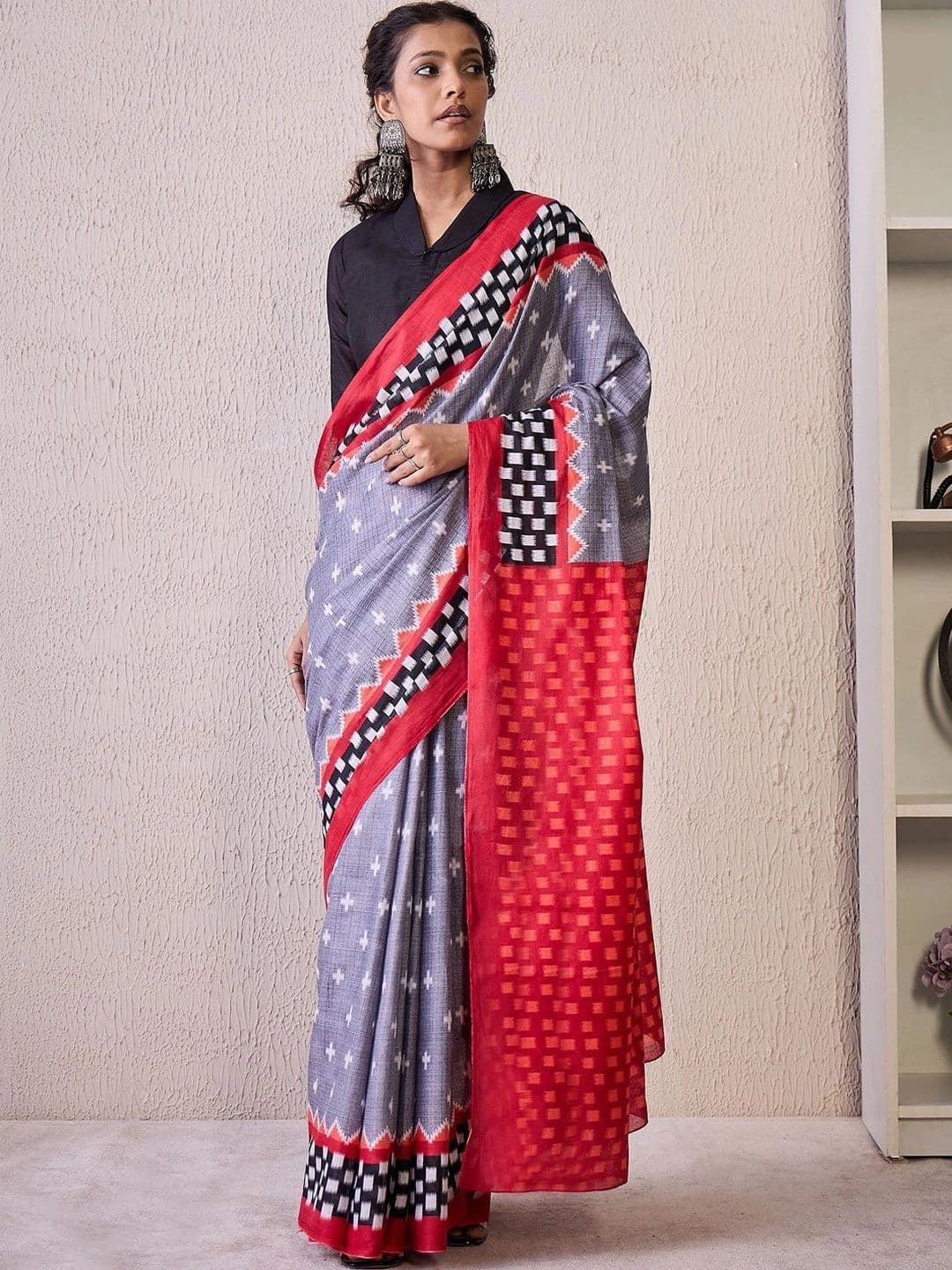 Sangria Designer Khadi Saree thumbnail 4