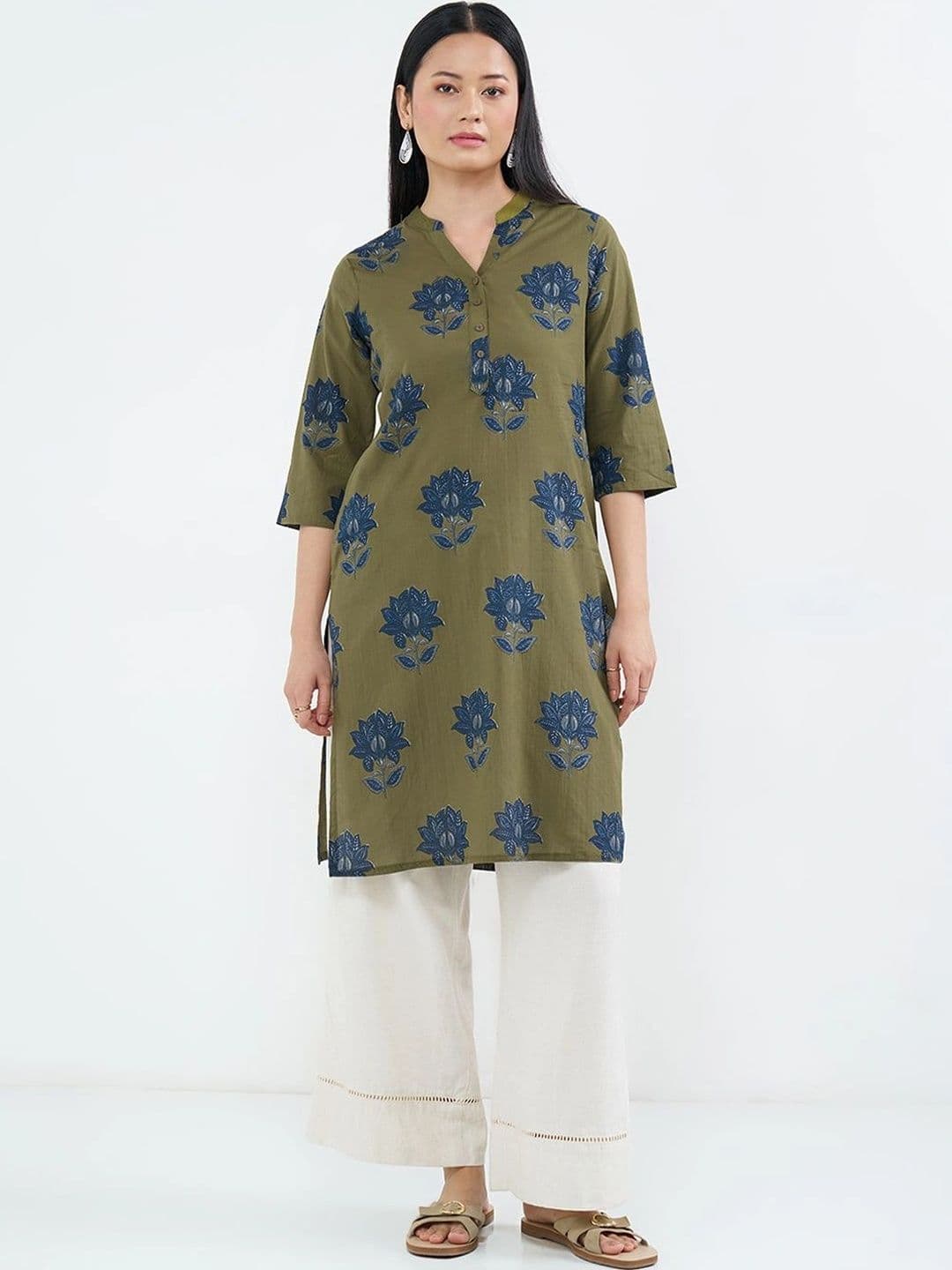 RANGMANCH BY PANTALOONS Women Floral Printed Indie Florals Kurta thumbnail 4